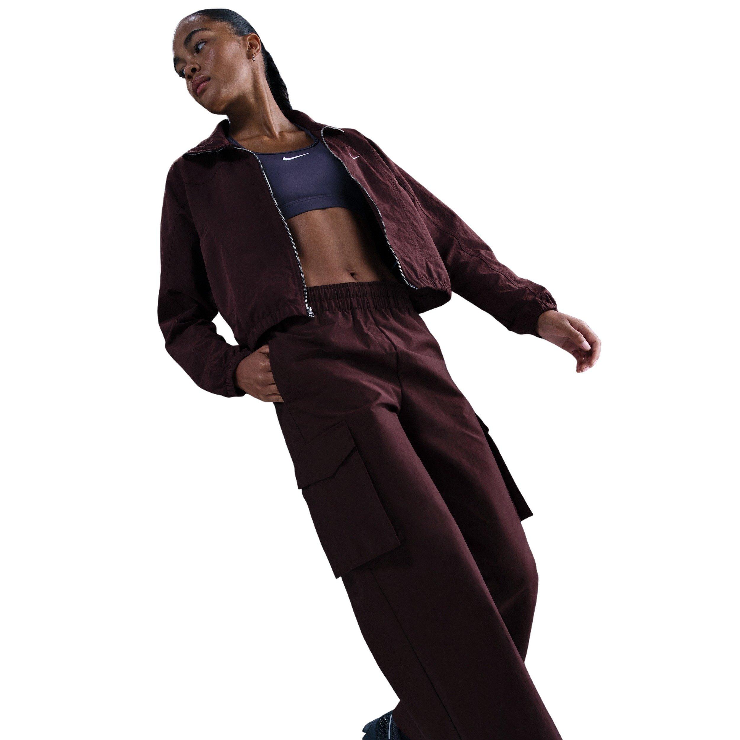 Nike Women's Sportswear Everything Wovens Mid-Rise Cargo Pants - Burgundy - BURGUNDY Thumbnail View 5