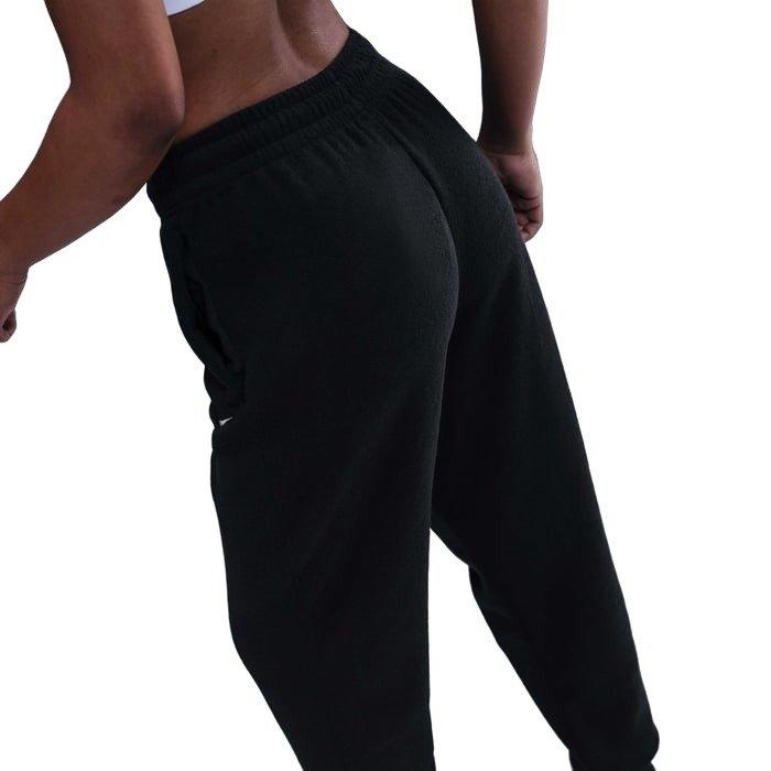 Nike Women's Sportswear Phoenix Plush Mid-Rise Cozy Fleece Joggers - Black - BLACK Thumbnail View 4