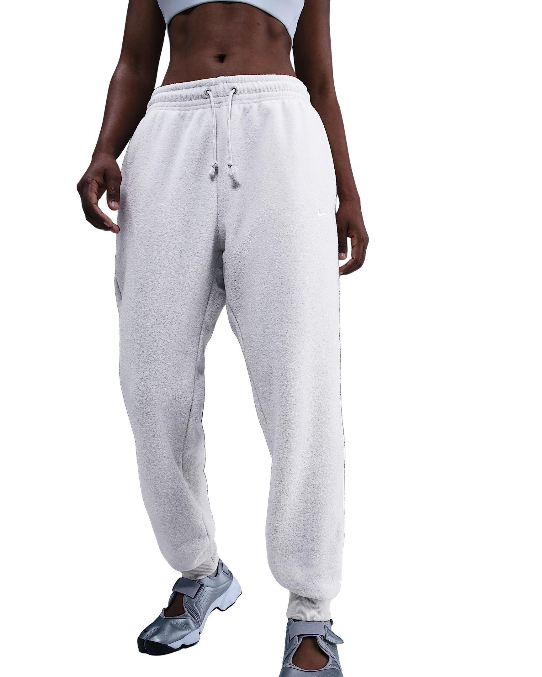 Nike Women's Sportswear Phoenix Plush Mid-Rise Cozy Fleece Joggers - Lt Bone - LT BONE Thumbnail View 1