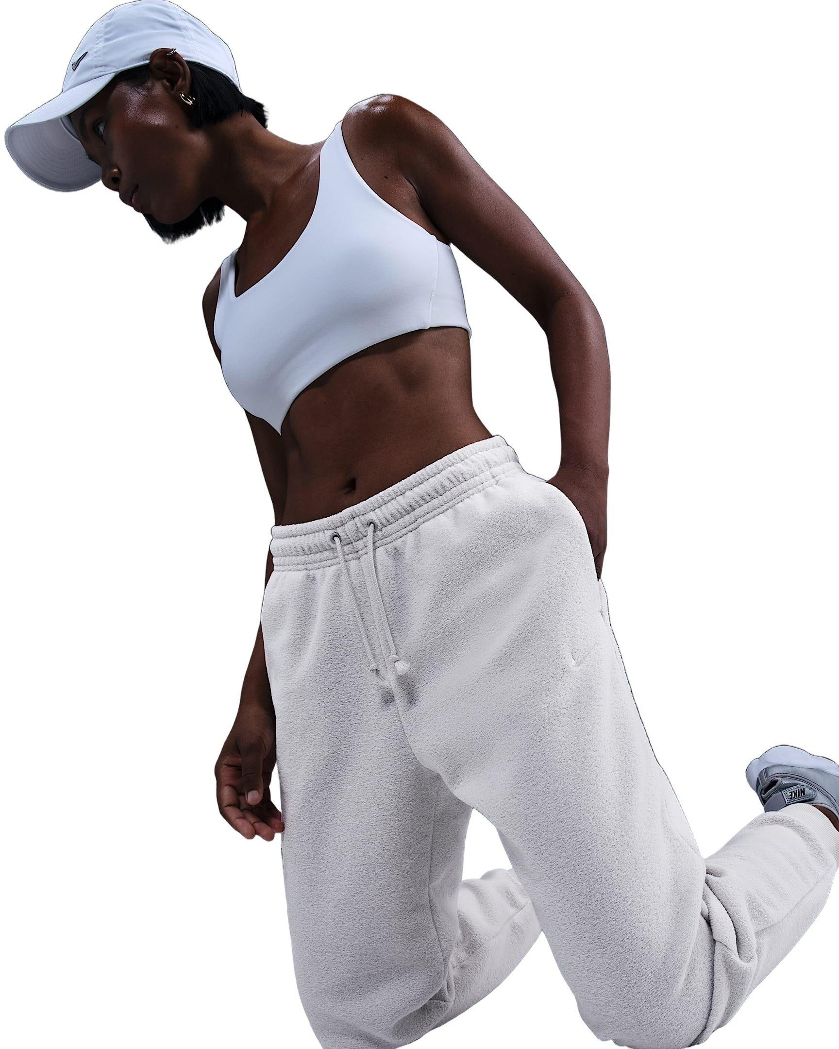 Nike Women's Sportswear Phoenix Plush Mid-Rise Cozy Fleece Joggers - Lt Bone - LT BONE Thumbnail View 3