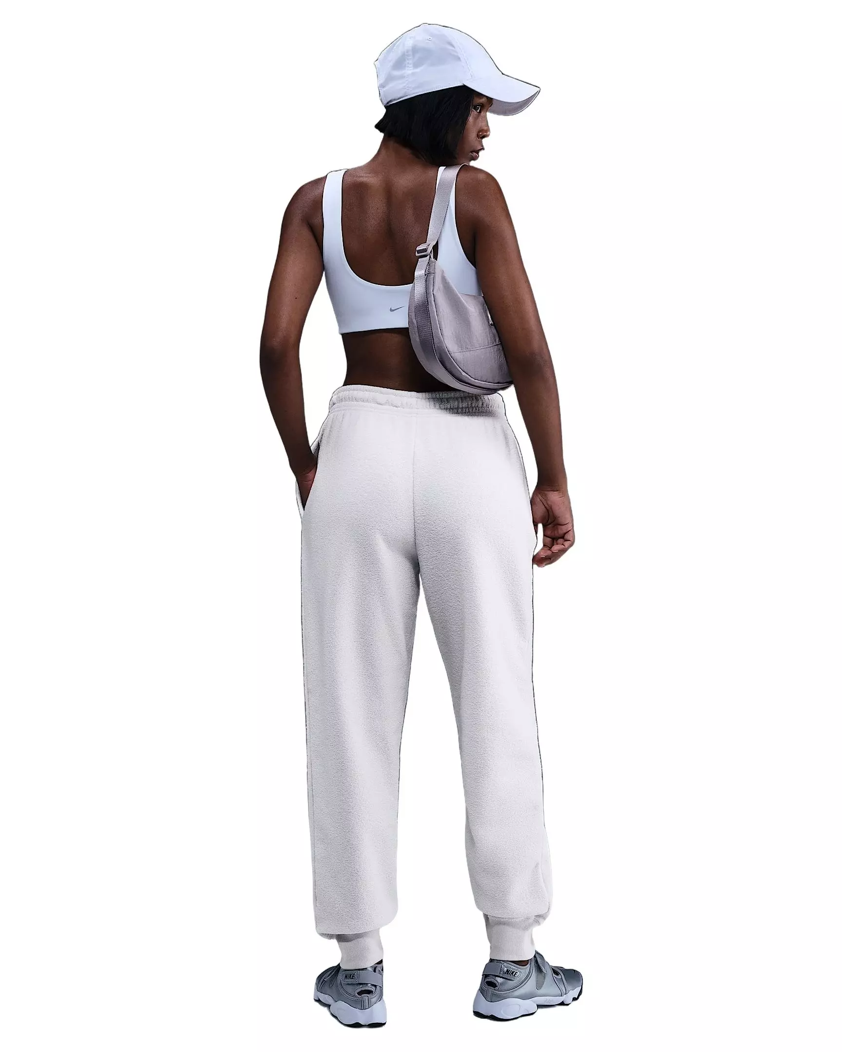 Nike Women's Sportswear Phoenix Plush Mid-Rise Cozy Fleece Joggers - Lt Bone - LT BONE