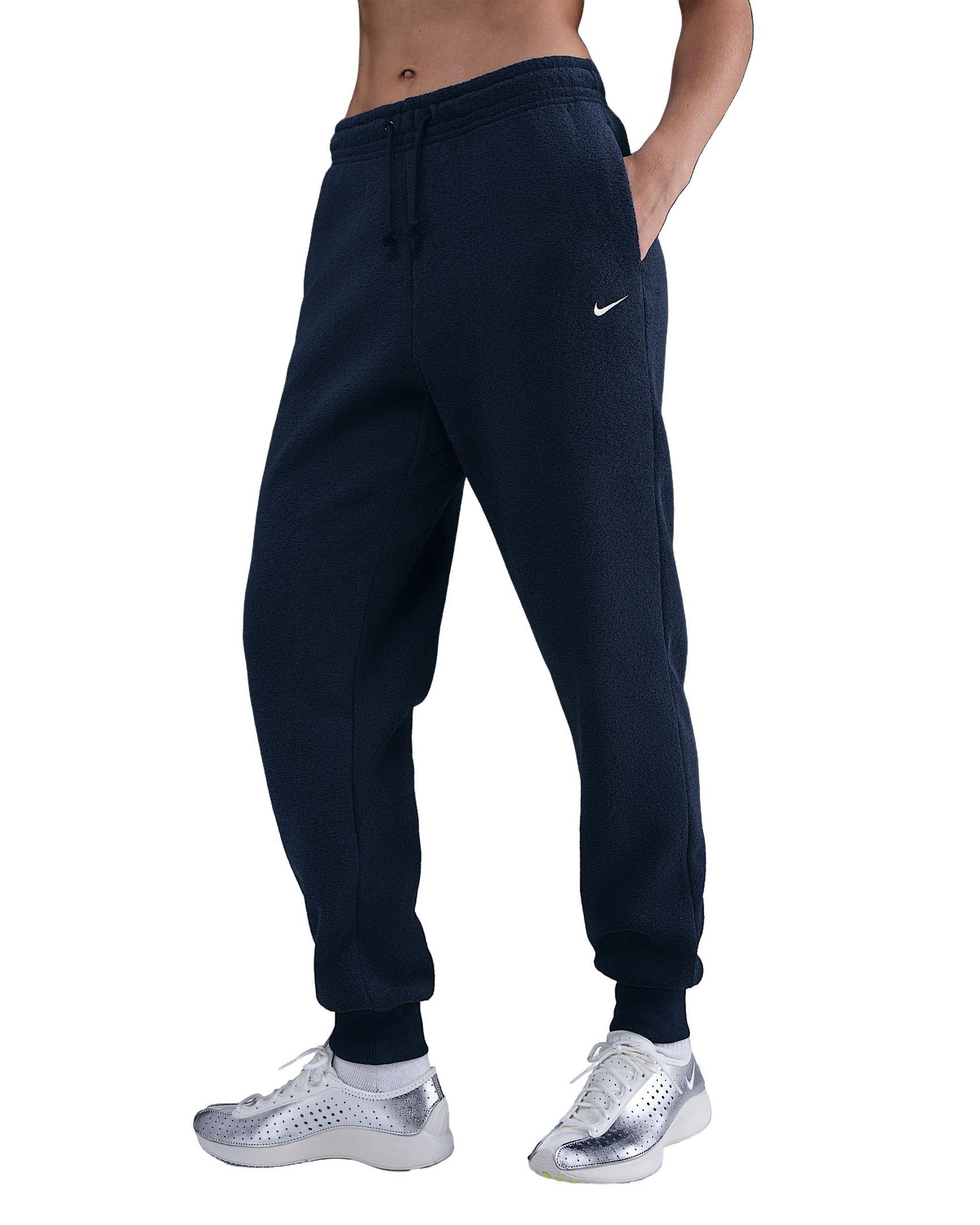 Nike Women's Sportswear Phoenix Plush Mid-Rise Cozy Fleece Joggers - Blue - BLUE Thumbnail View 3