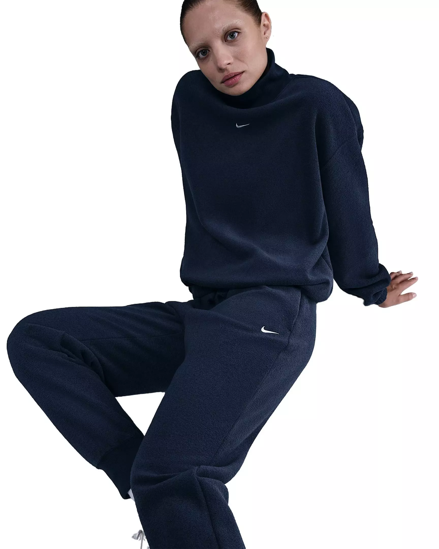 Nike Women's Sportswear Phoenix Plush Mid-Rise Cozy Fleece Joggers - Blue - BLUE