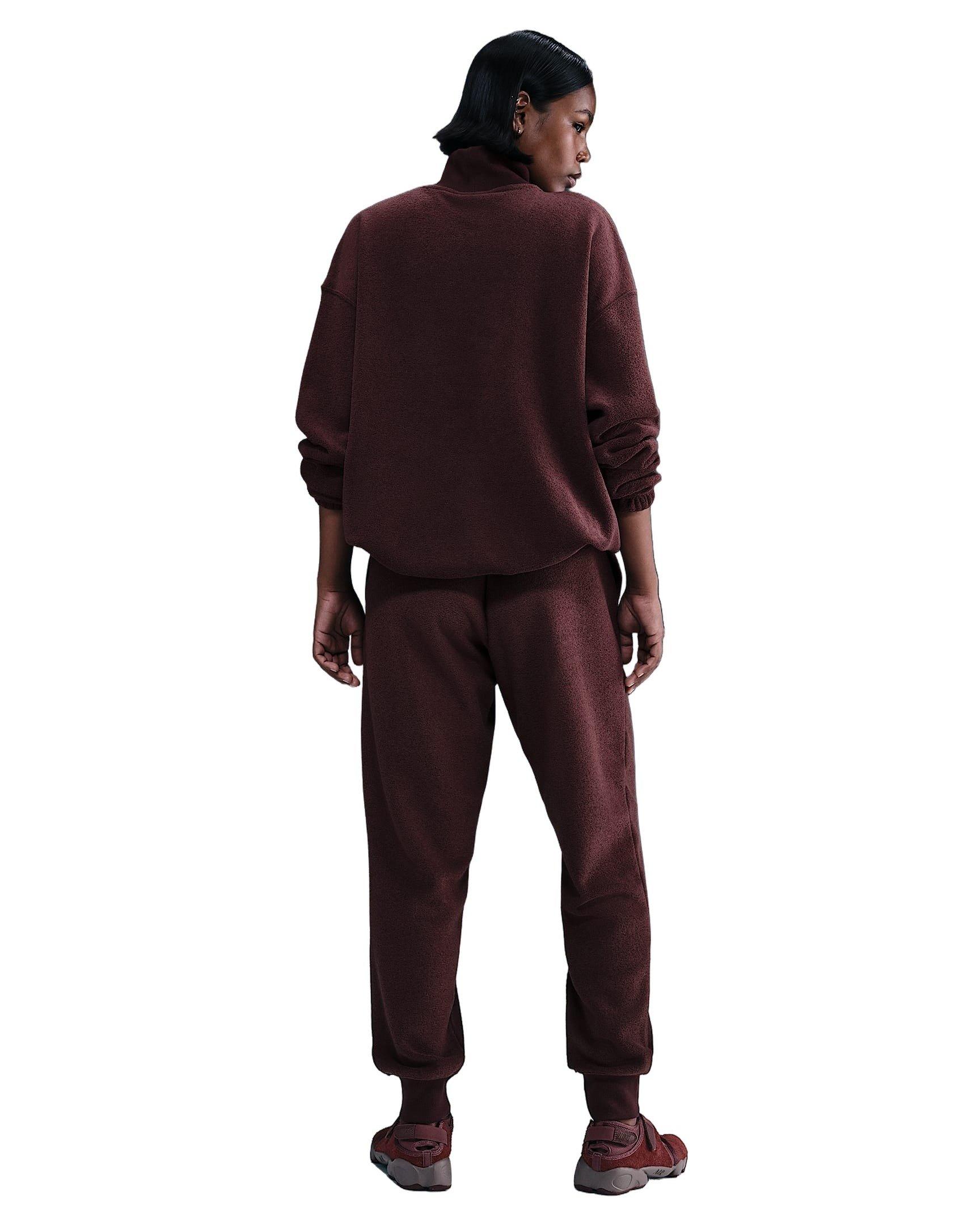 Nike Women's Sportswear Phoenix Plush Mid-Rise Cozy Fleece Joggers - Burgundy - BURGUNDY Thumbnail View 5