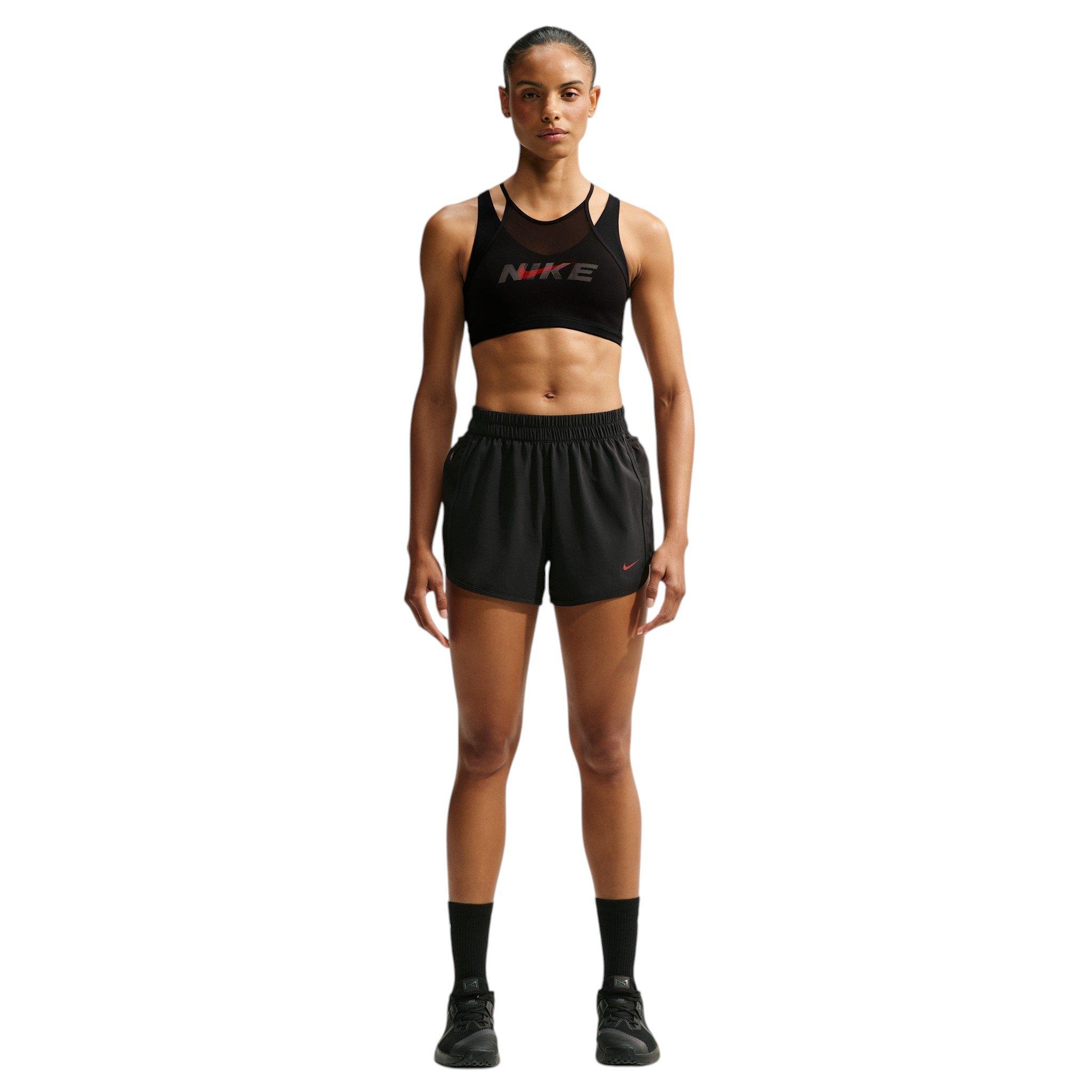 Nike Women's One Lt-Support Padded Sports Bra - Black/Grey - BLACK/GREY Thumbnail View 4