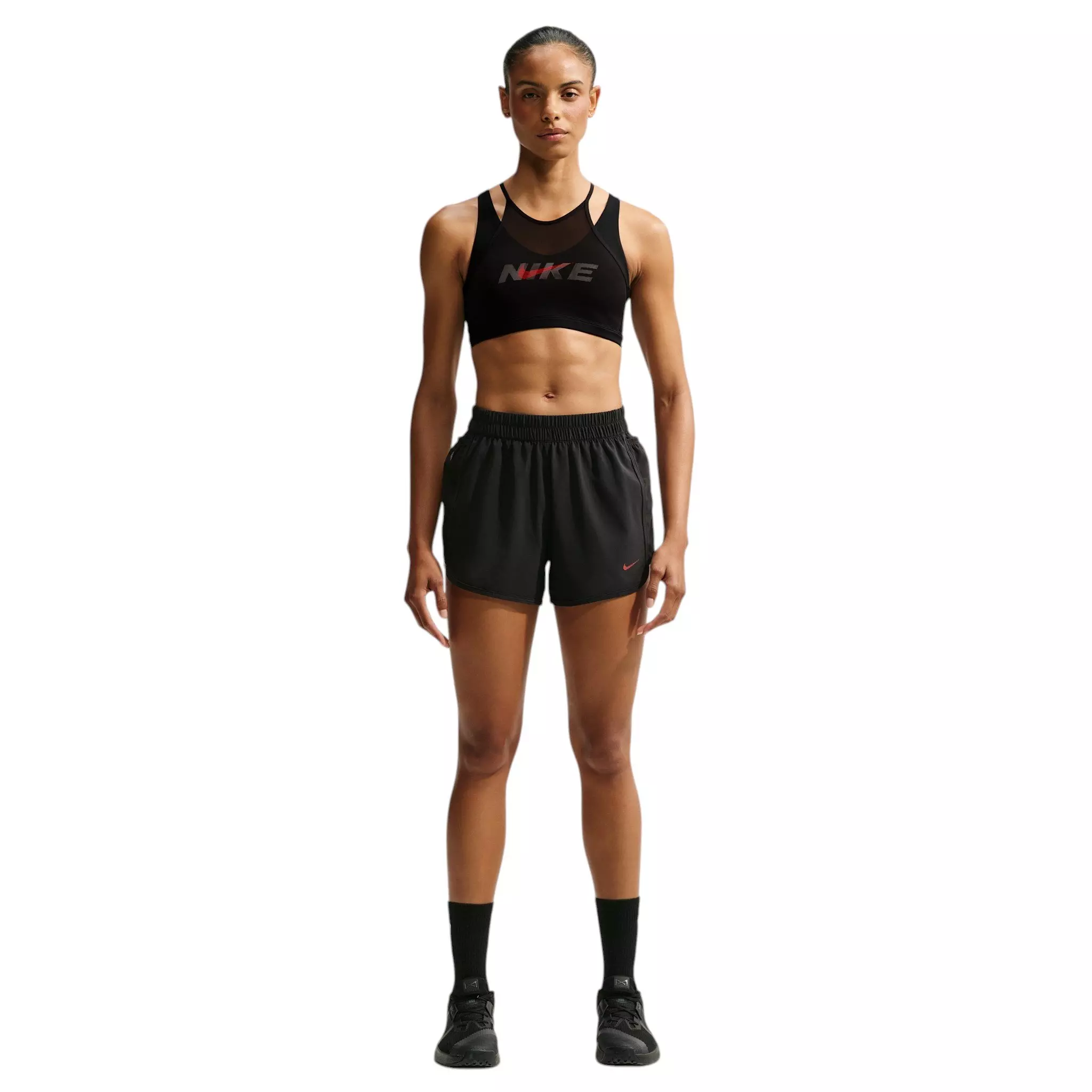 Nike Women's One Lt-Support Padded Sports Bra - Black/Grey - BLACK/GREY