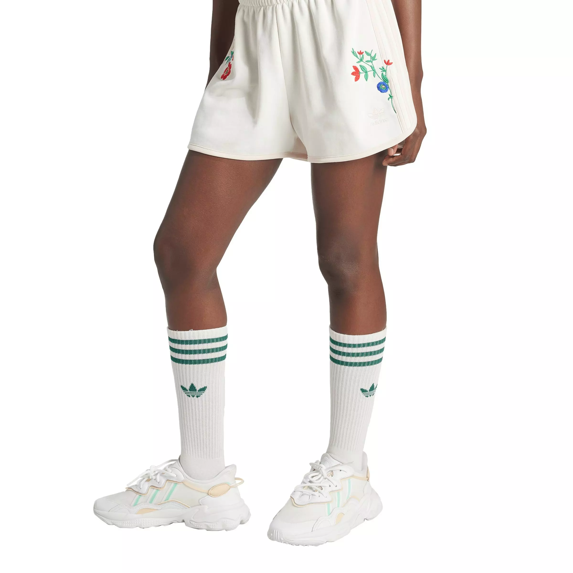 adidas Women's Originals Fashion Graphics Floral Shorts - White - WHITE