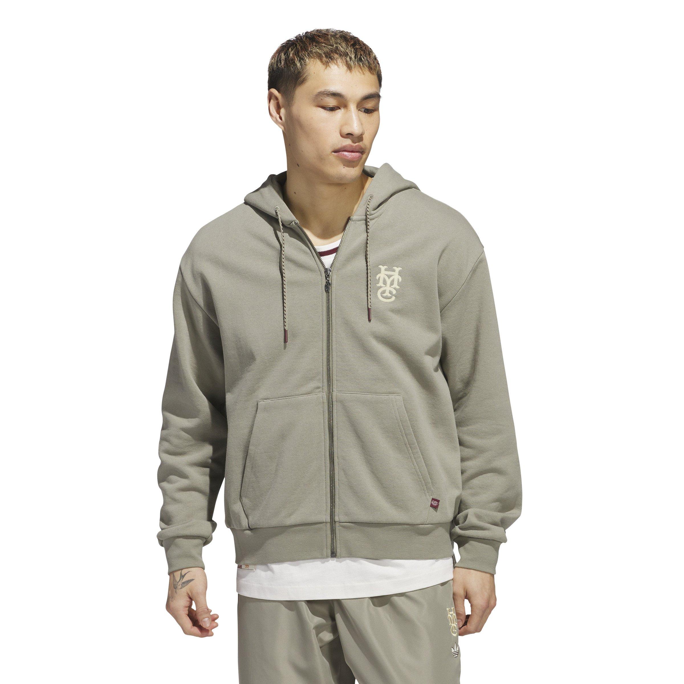 adidas Men's Hoop York City Full Zip Jacket-Green - GREEN Thumbnail View 1