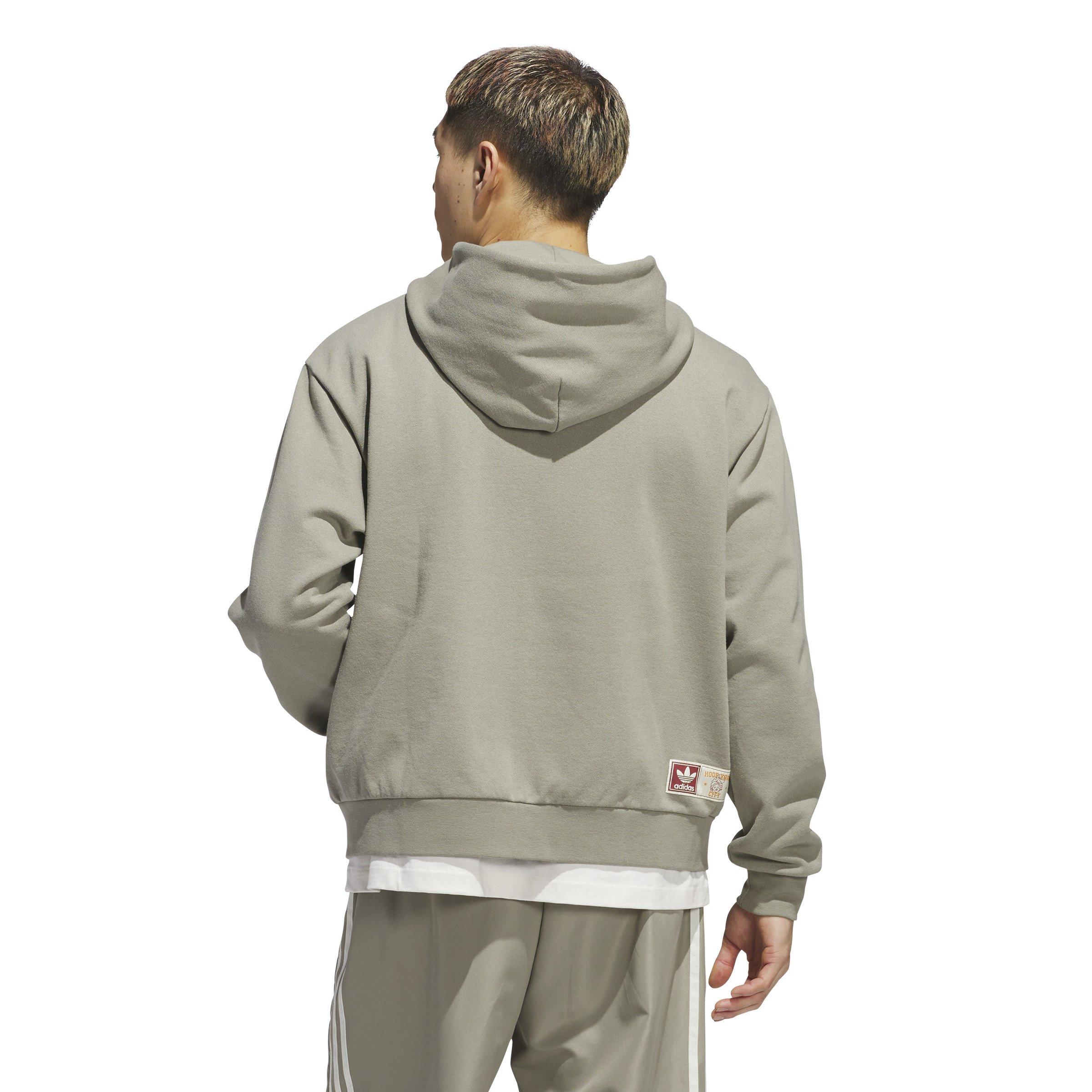 adidas Men's Hoop York City Full Zip Jacket-Green - GREEN Thumbnail View 2