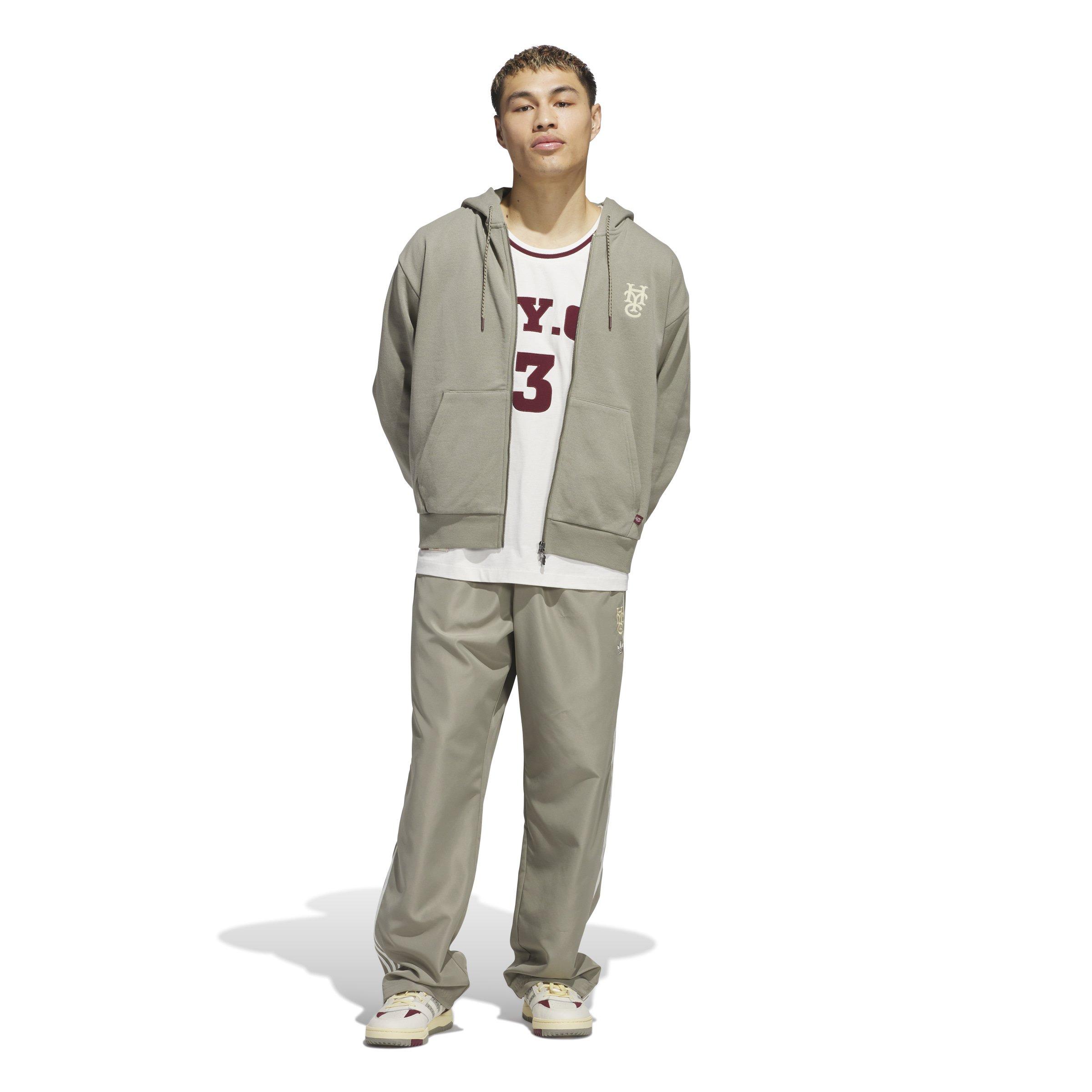 adidas Men's Hoop York City Full Zip Jacket-Green - GREEN Thumbnail View 4