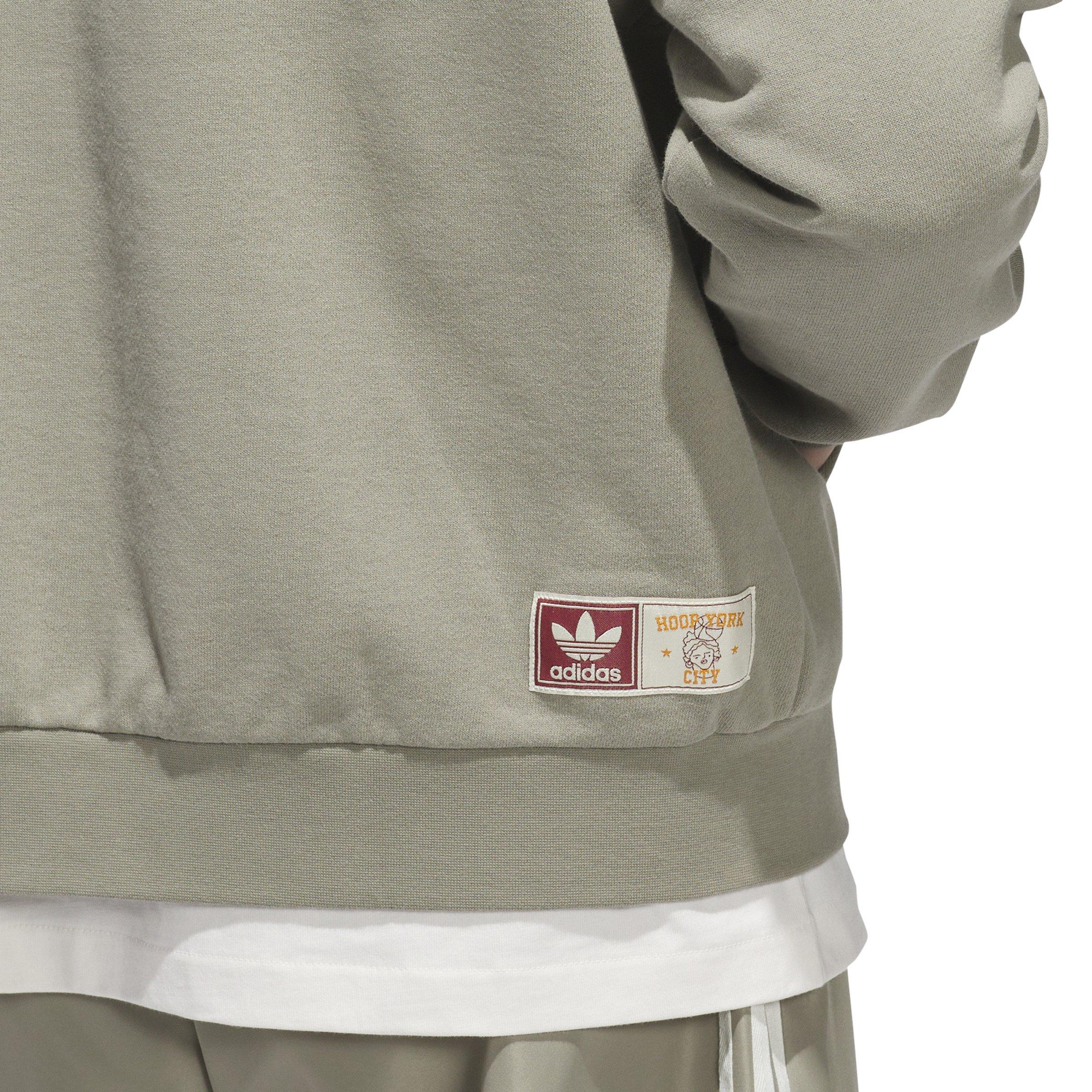 adidas Men's Hoop York City Full Zip Jacket-Green - GREEN Thumbnail View 6