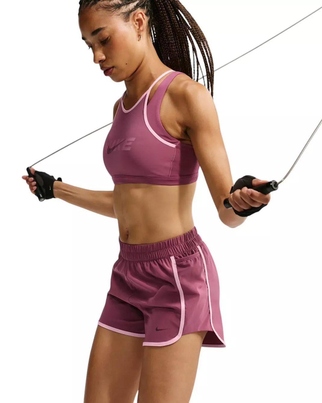 Nike Women's One Lt-Support Padded Sports Bra - Pink Smoke/Lilac - PINK SMOKE/LILAC