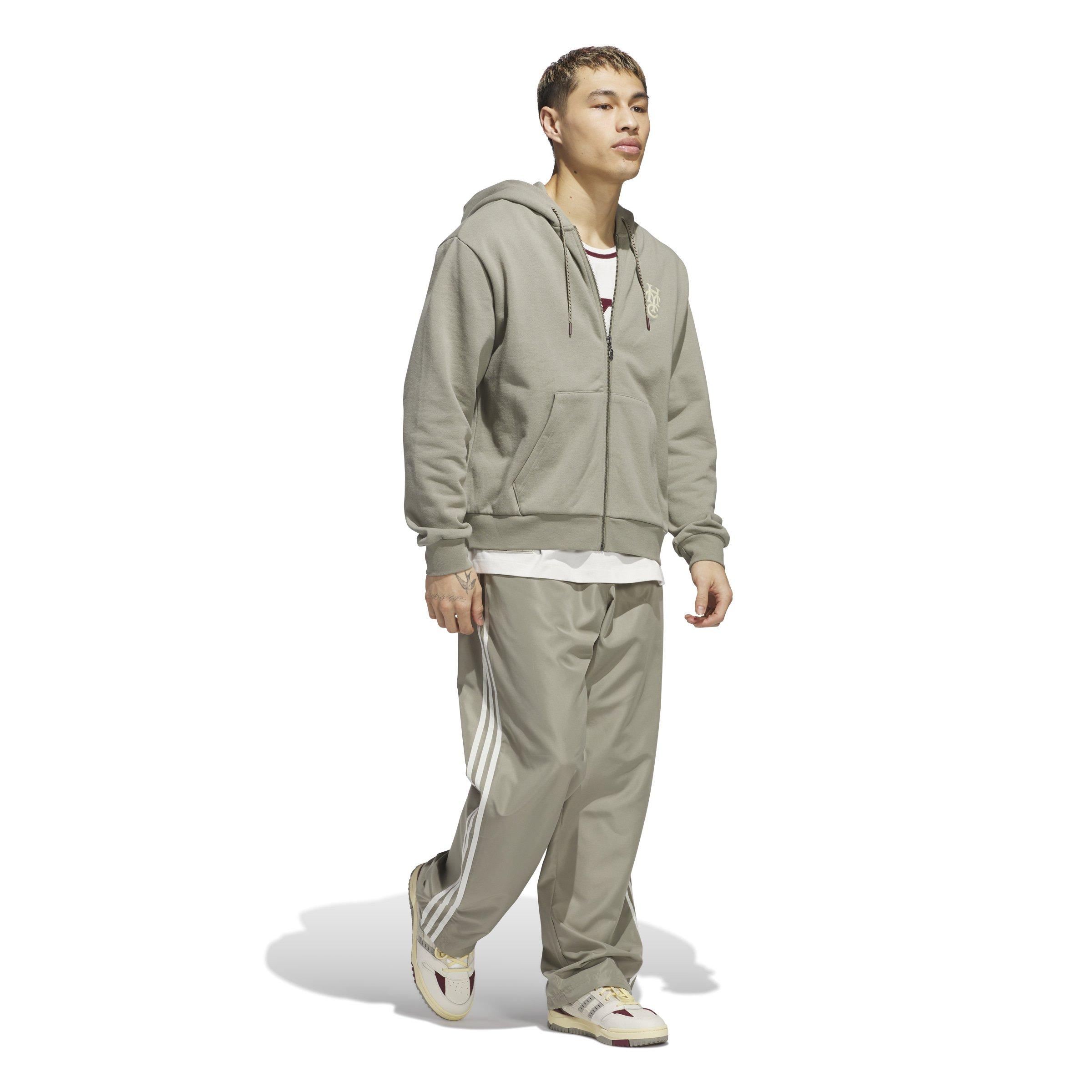 adidas Men's Hoop York City 3-Stripe Woven Pant-Green - GREEN Thumbnail View 3