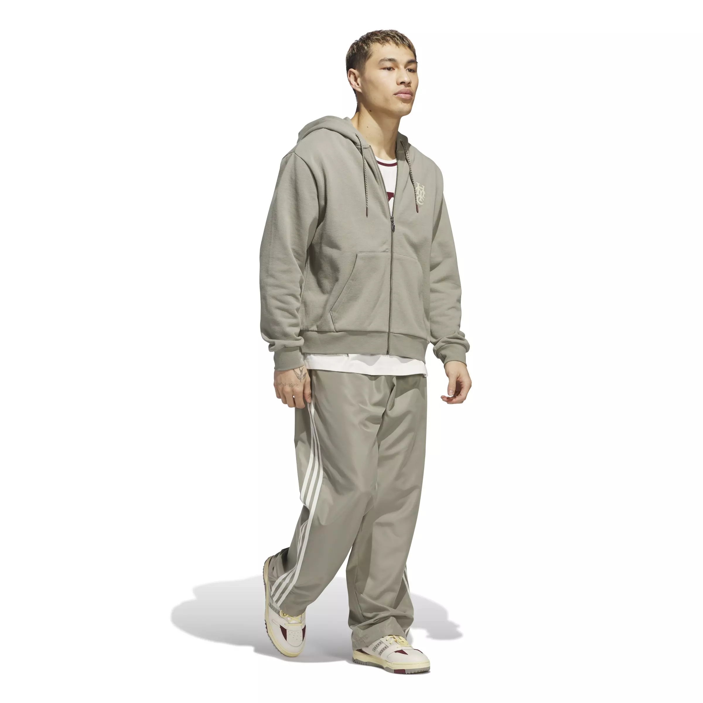 adidas Men's Hoop York City 3-Stripe Woven Pant-Green - GREEN