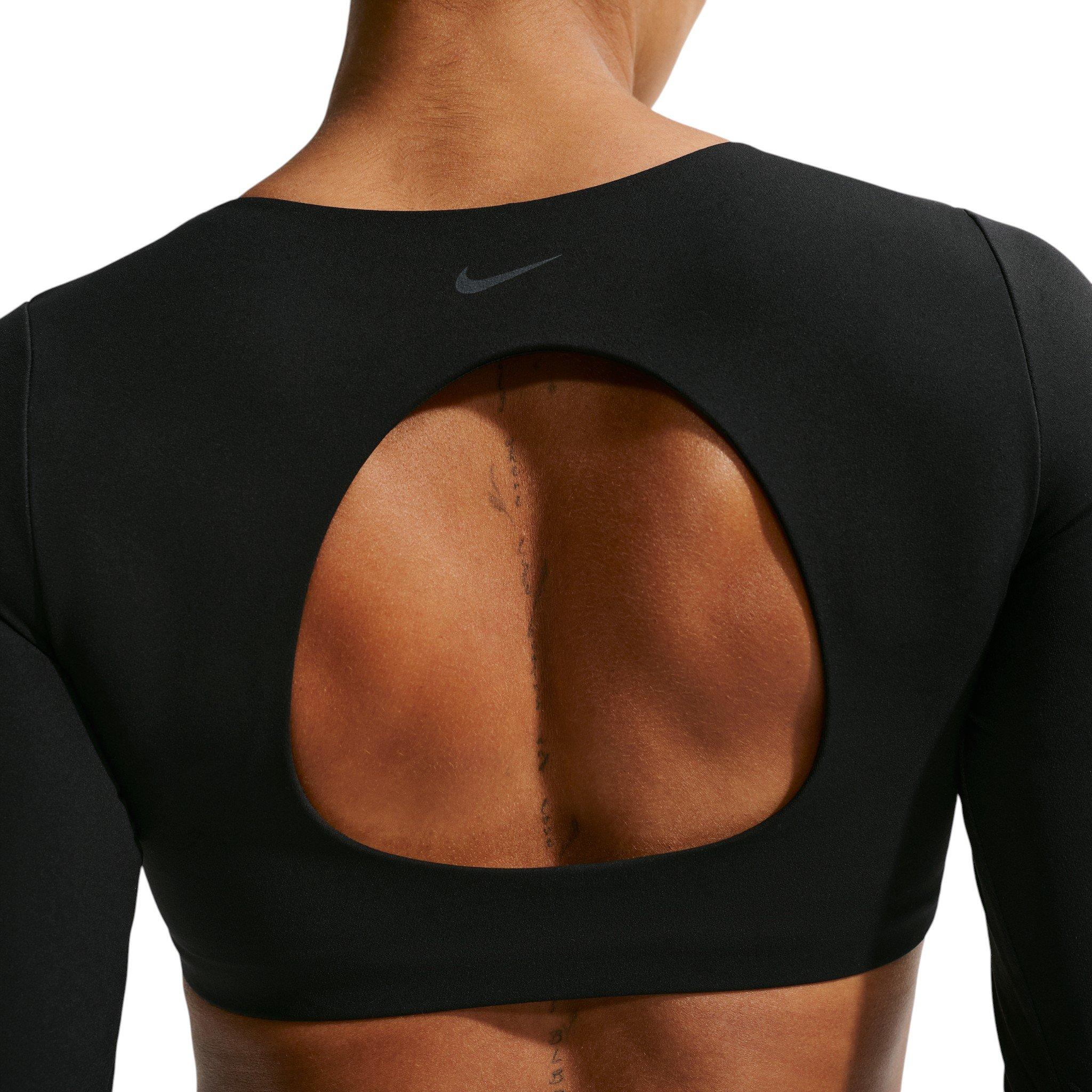 Nike Women's Zenvy Lt-Support Padded Long-Sleeve Sports Bra - Black - BLACK