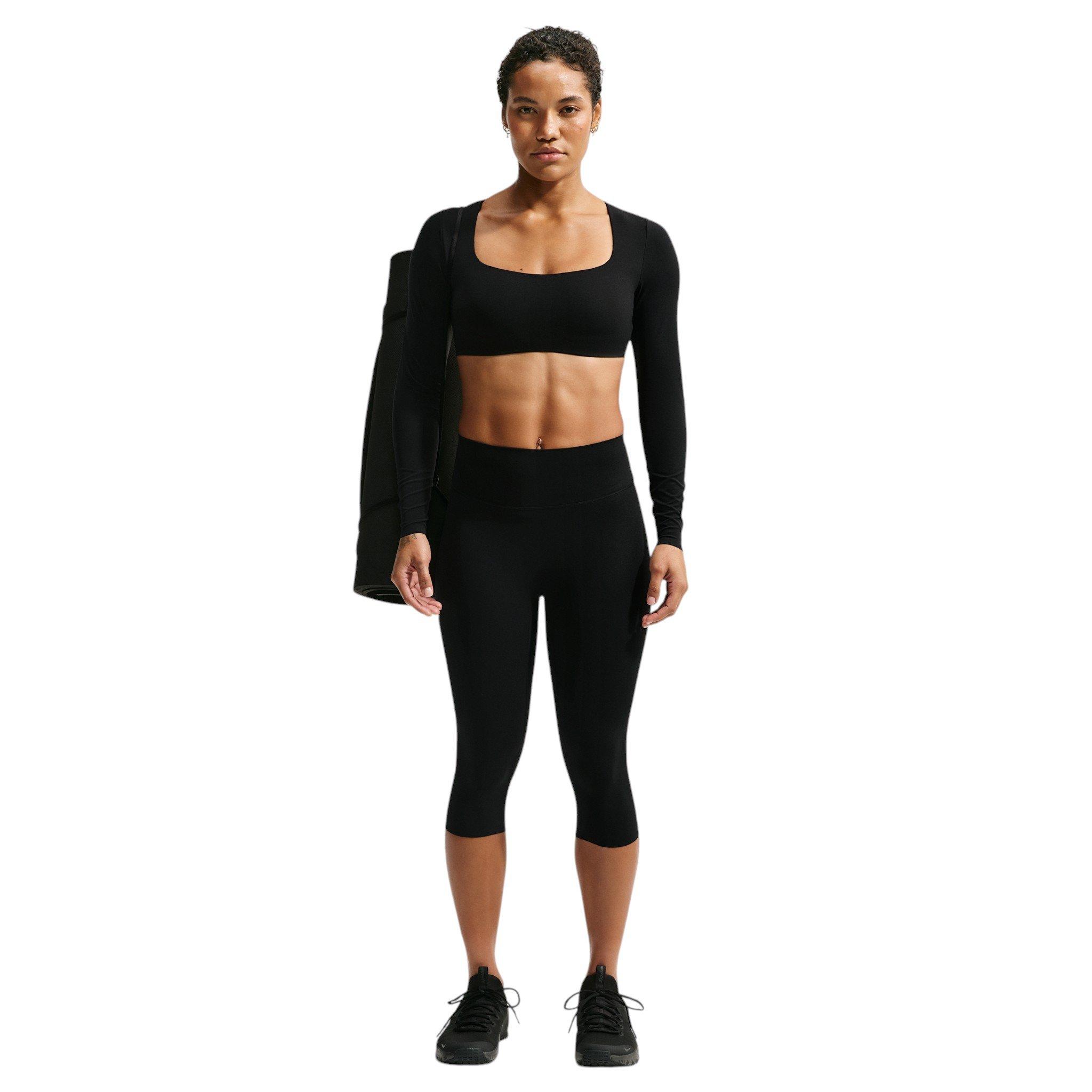 Nike Women's Zenvy Lt-Support Padded Long-Sleeve Sports Bra - Black - BLACK