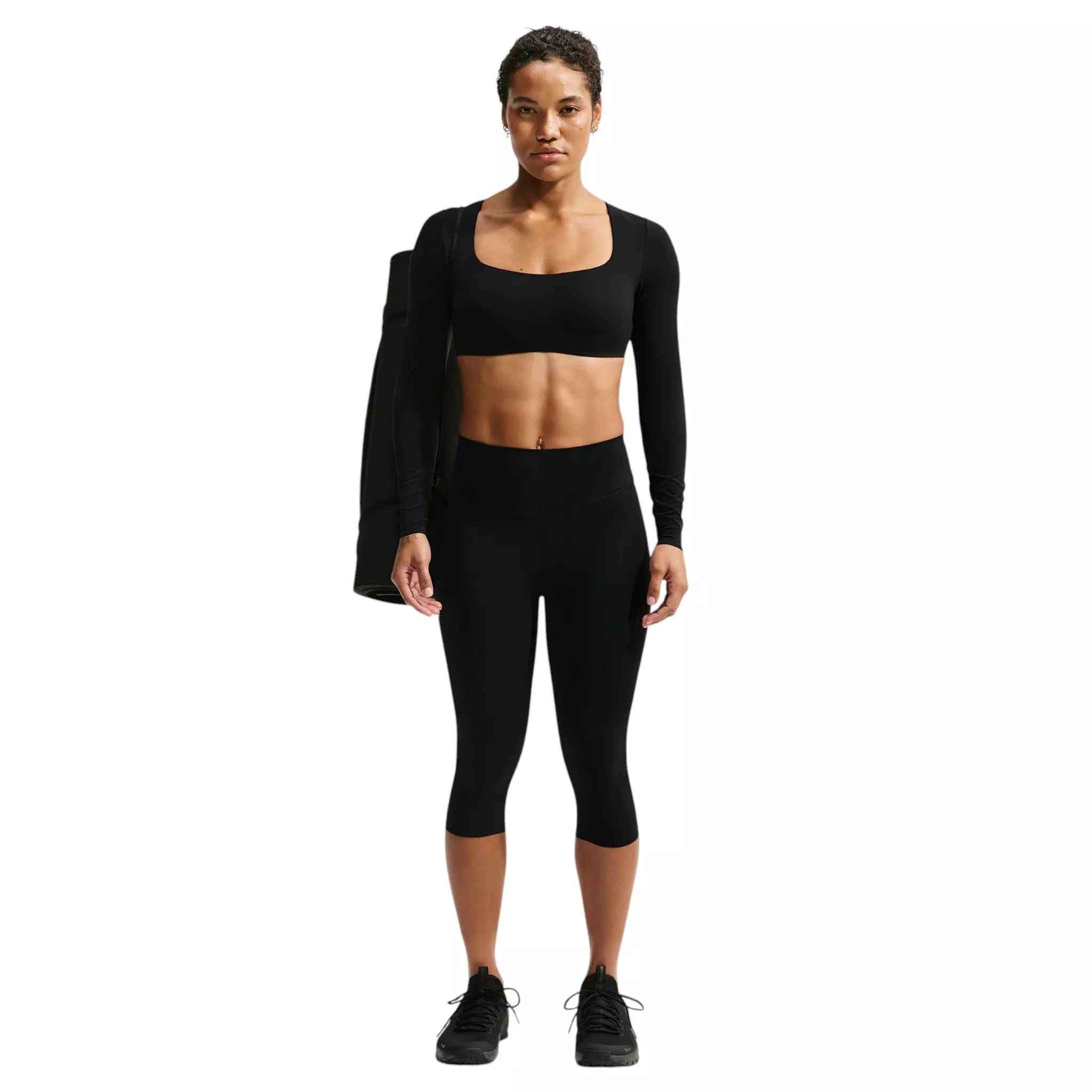 Nike Women's Zenvy Lt-Support Padded Long-Sleeve Sports Bra - Black - BLACK