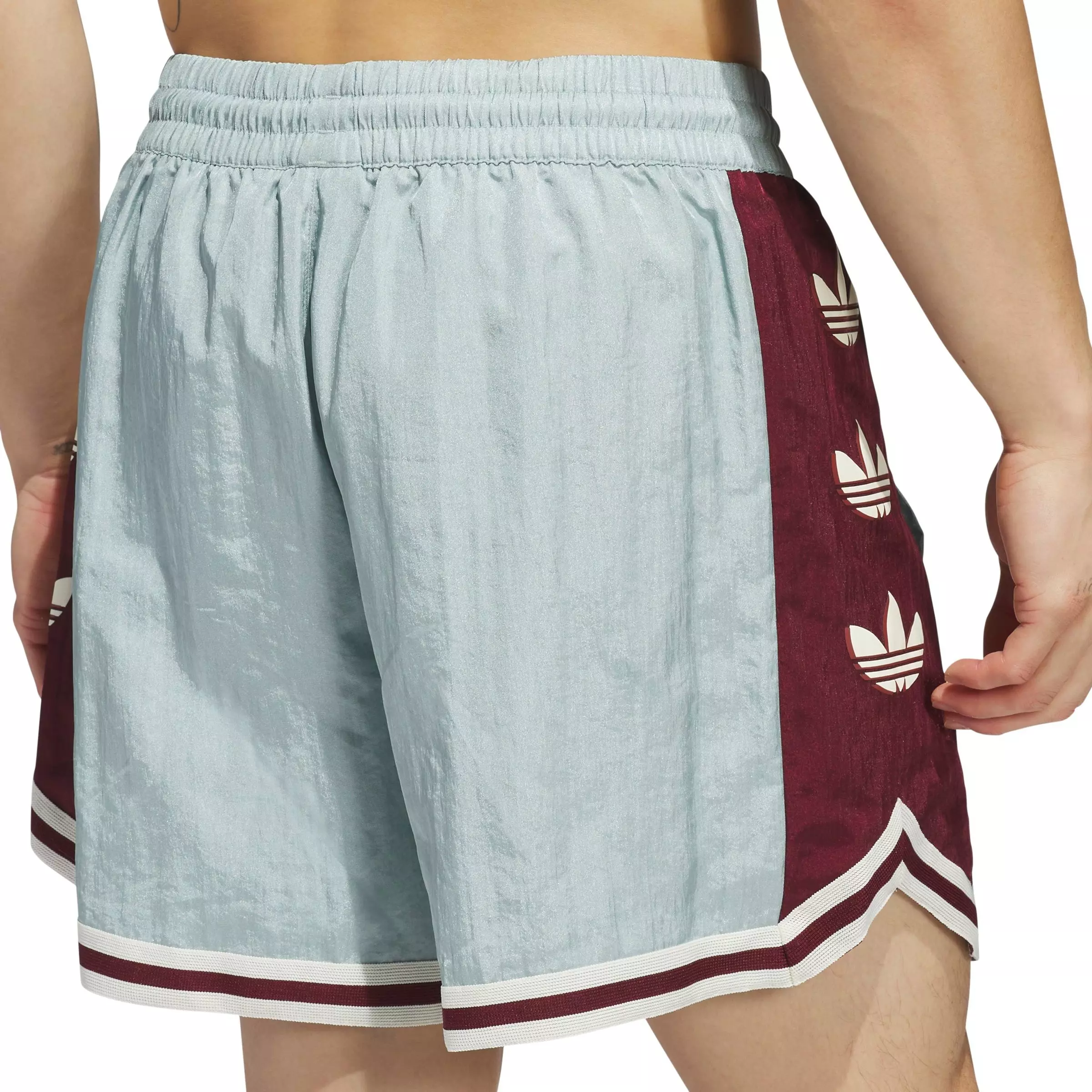 adidas Originals Men's Hoop and York City Woven Shorts-Green - GREEN