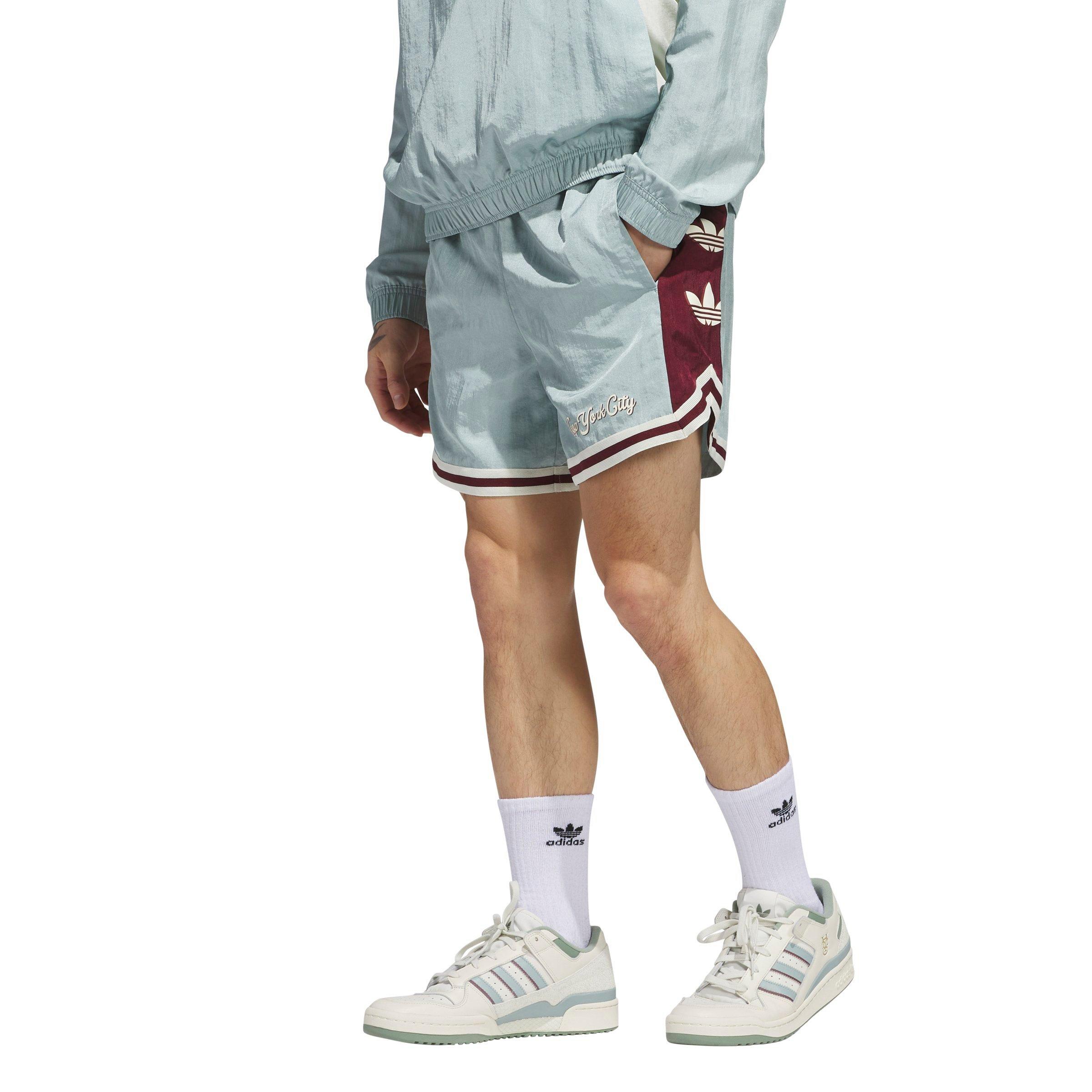 adidas Originals Men's Hoop and York City Woven Shorts-Green - GREEN Thumbnail View 3