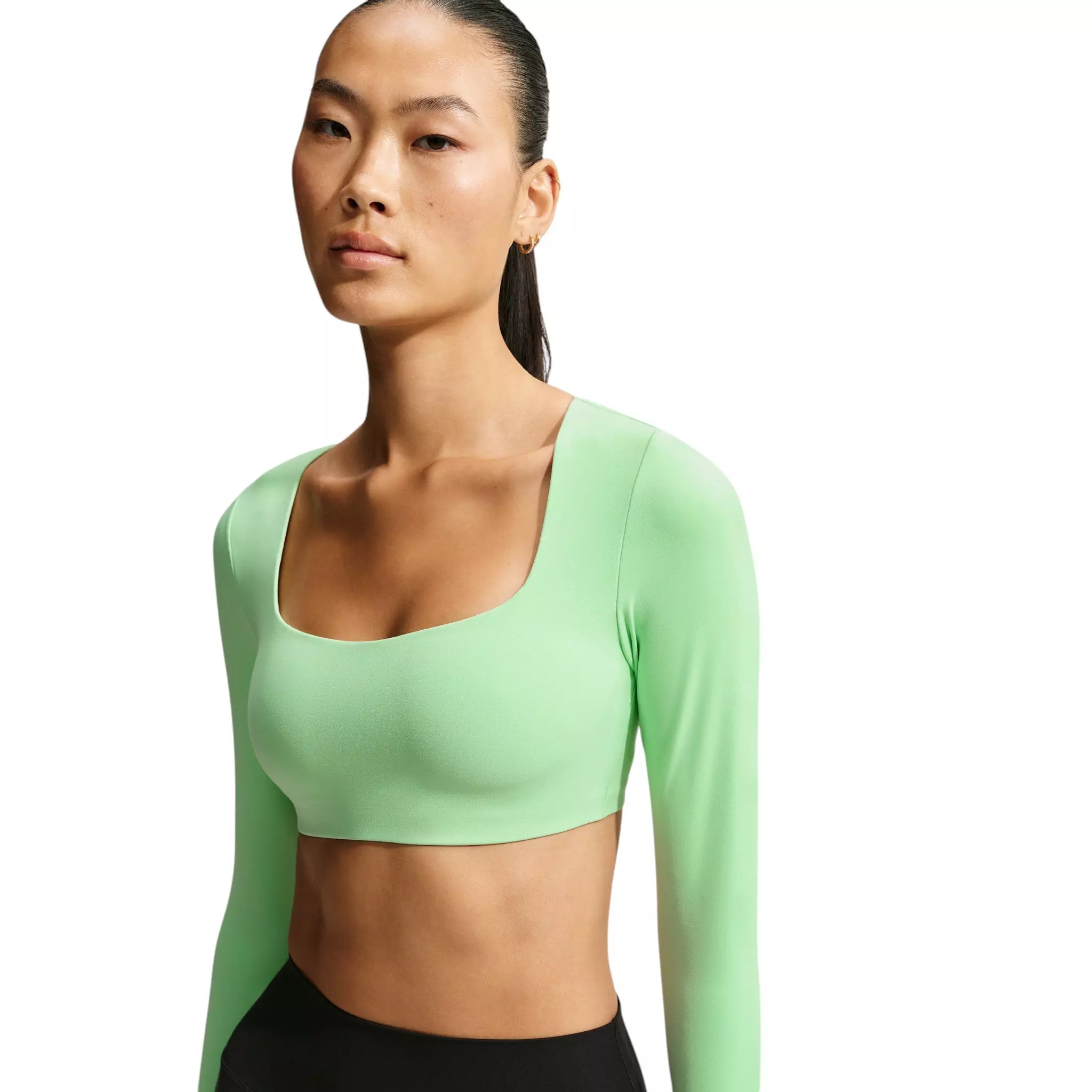 Nike Women's Zenvy Lt-Support Padded Long-Sleeve Sports Bra - Green - GREEN