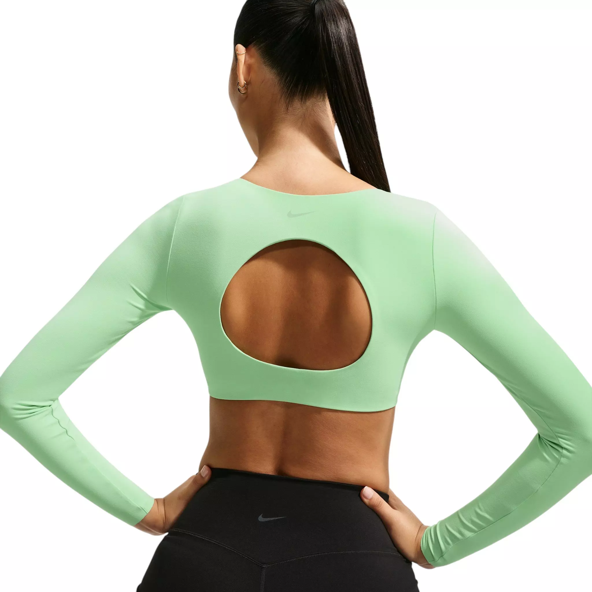 Nike Women's Zenvy Lt-Support Padded Long-Sleeve Sports Bra - Green - GREEN