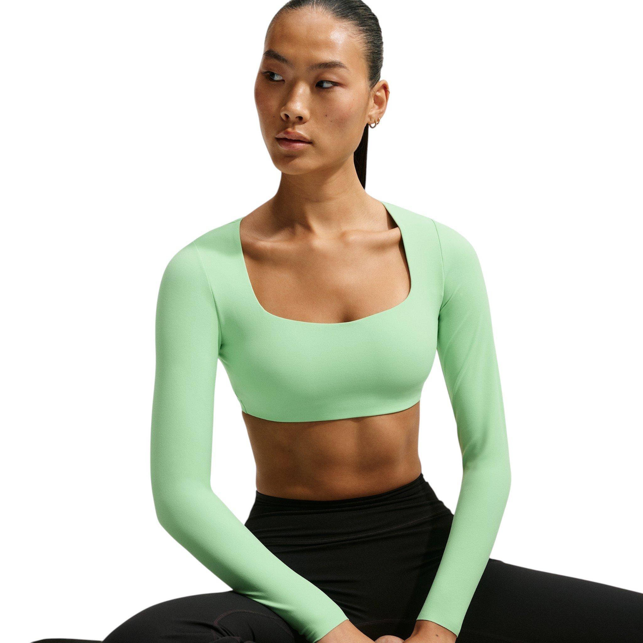 Nike Women's Zenvy Lt-Support Padded Long-Sleeve Sports Bra - Green - GREEN