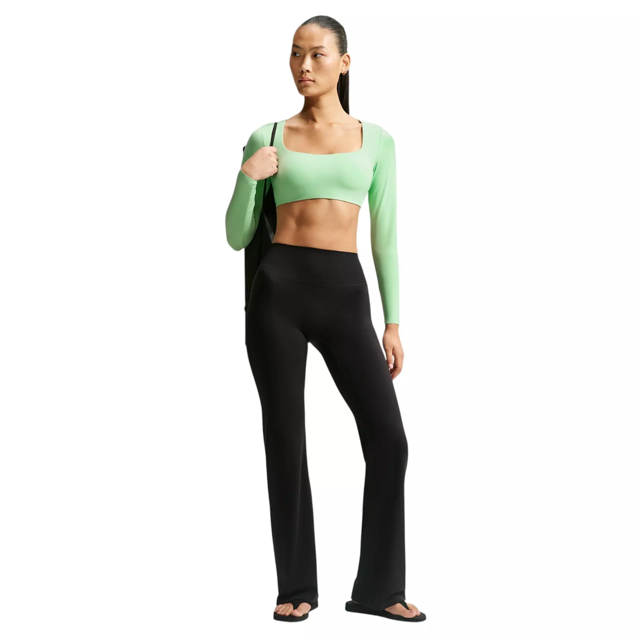 Nike Women's Zenvy Lt-Support Padded Long-Sleeve Sports Bra - Green - GREEN