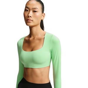 Nike Women's Zenvy Lt-Support Padded Long-Sleeve Sports Bra - Green - GREEN