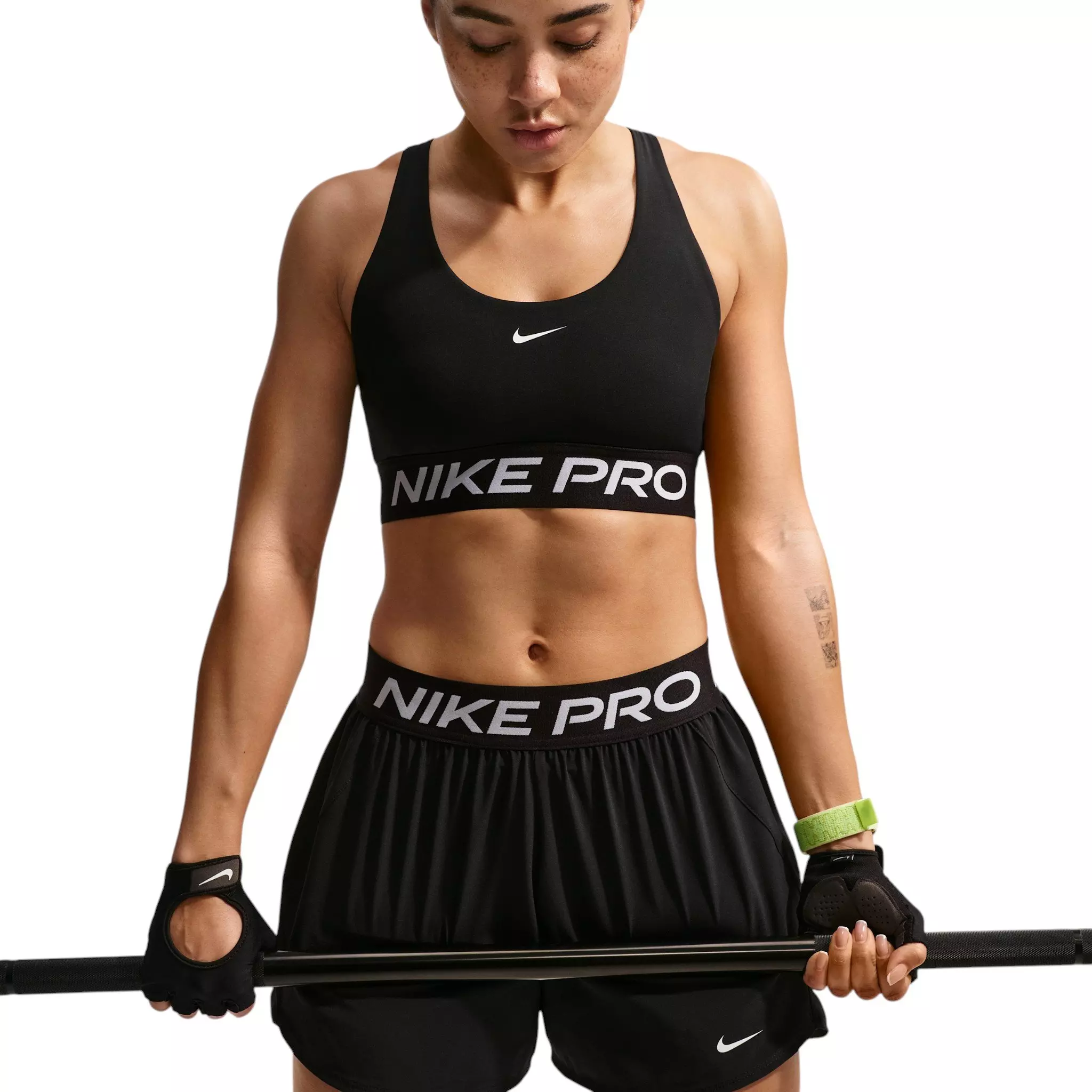 Nike Women's Pro 365 Lt-Support Non-Padded Sports Bra - Black/White - BLACK/WHITE