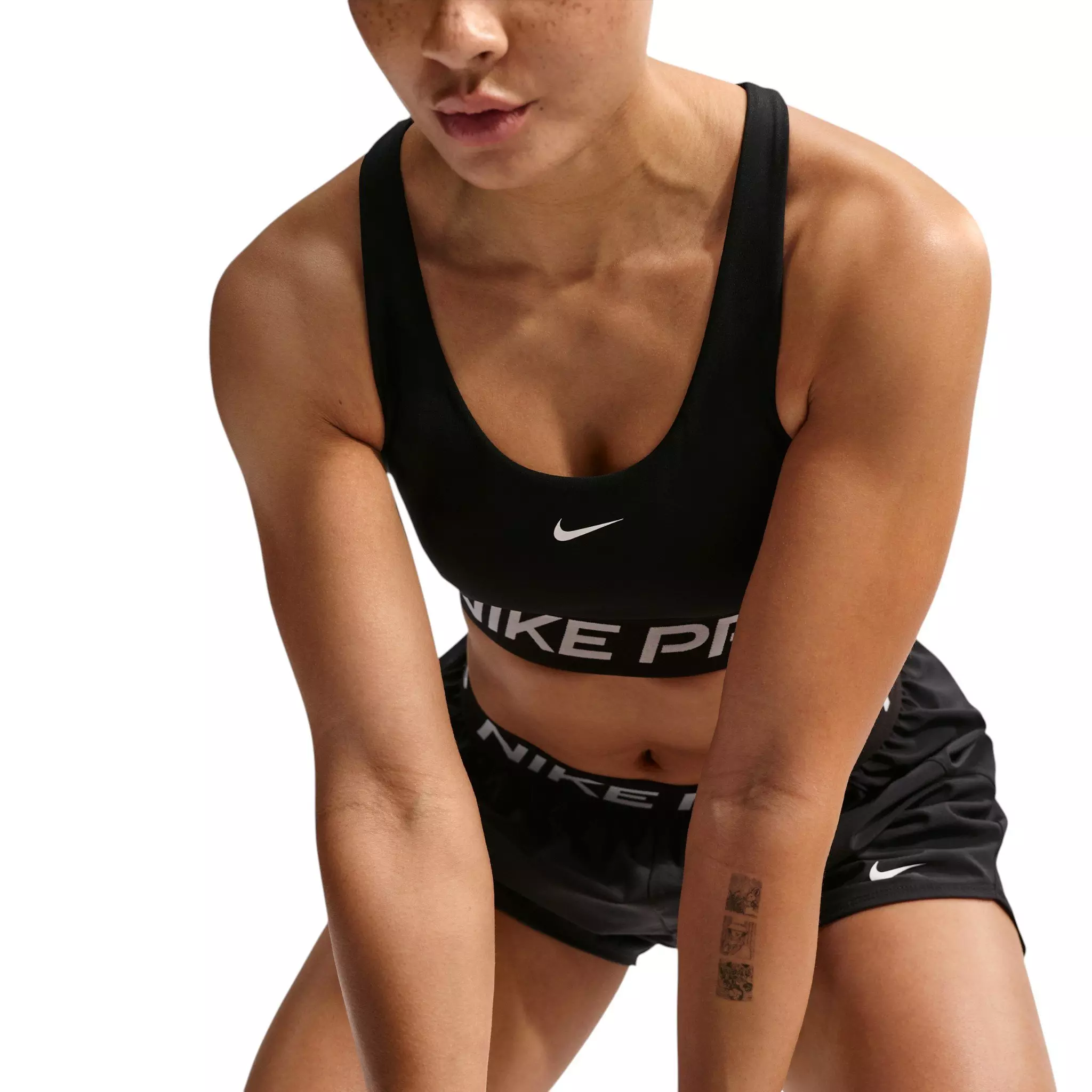 Nike Women's Pro 365 Lt-Support Non-Padded Sports Bra - Black/White - BLACK/WHITE