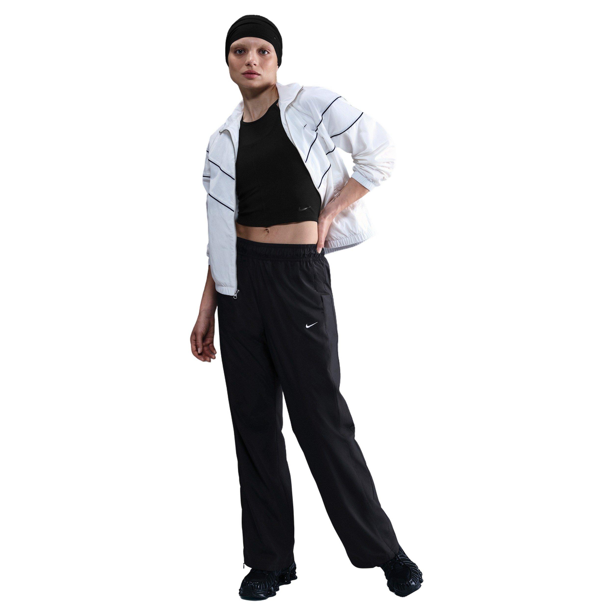 Nike Women's Sportswear Classic Mid-Rise Open-Hem Pants - Black - BLACK Thumbnail View 1