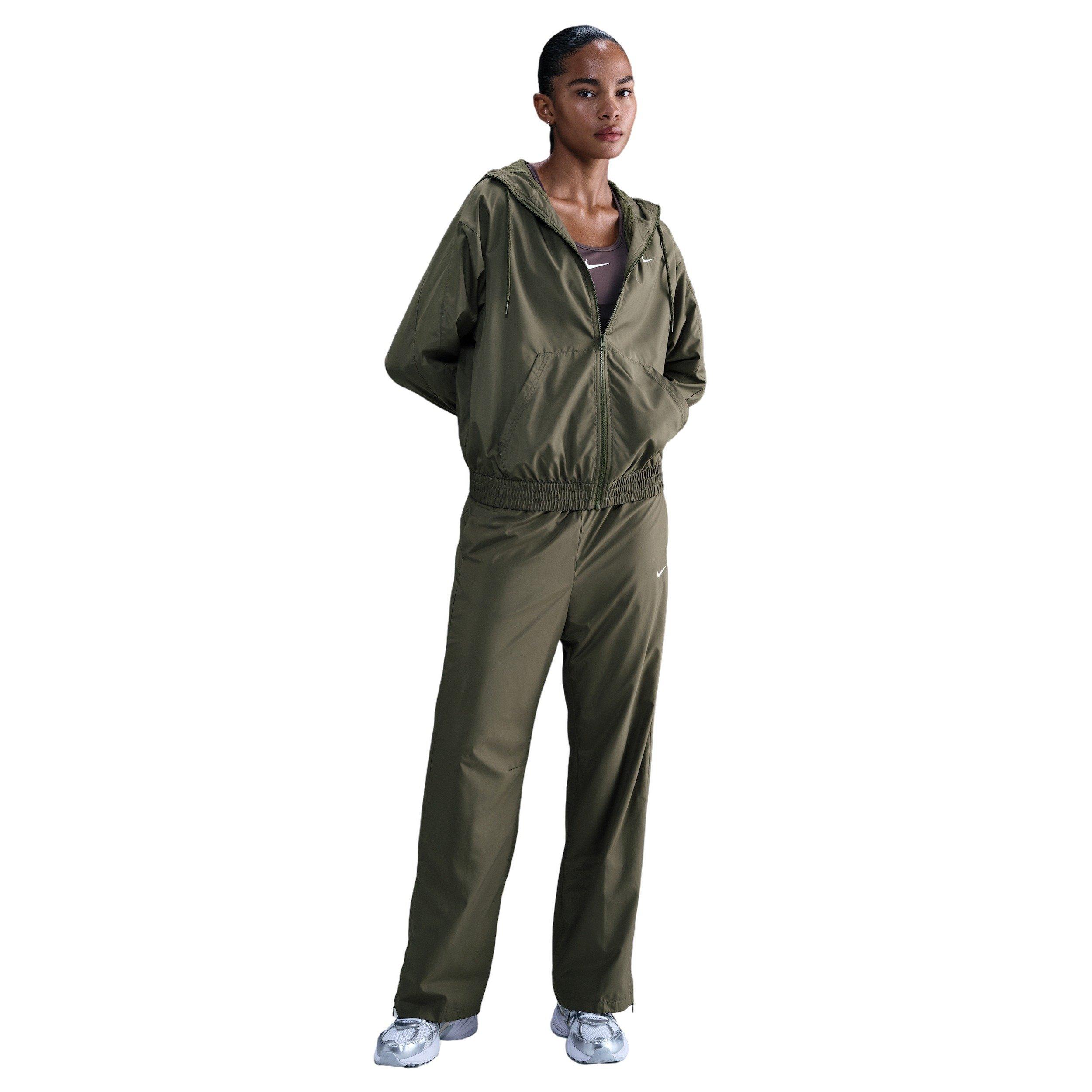 Nike Women's Sportswear Classic Mid-Rise Open-Hem Pants - Green - GREEN Thumbnail View 1