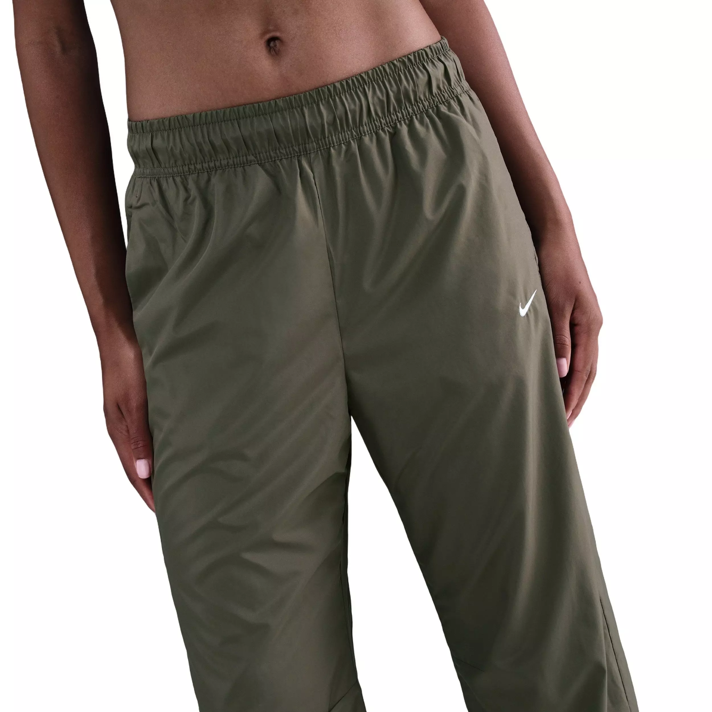 Nike Women's Sportswear Classic Mid-Rise Open-Hem Pants - Green - GREEN