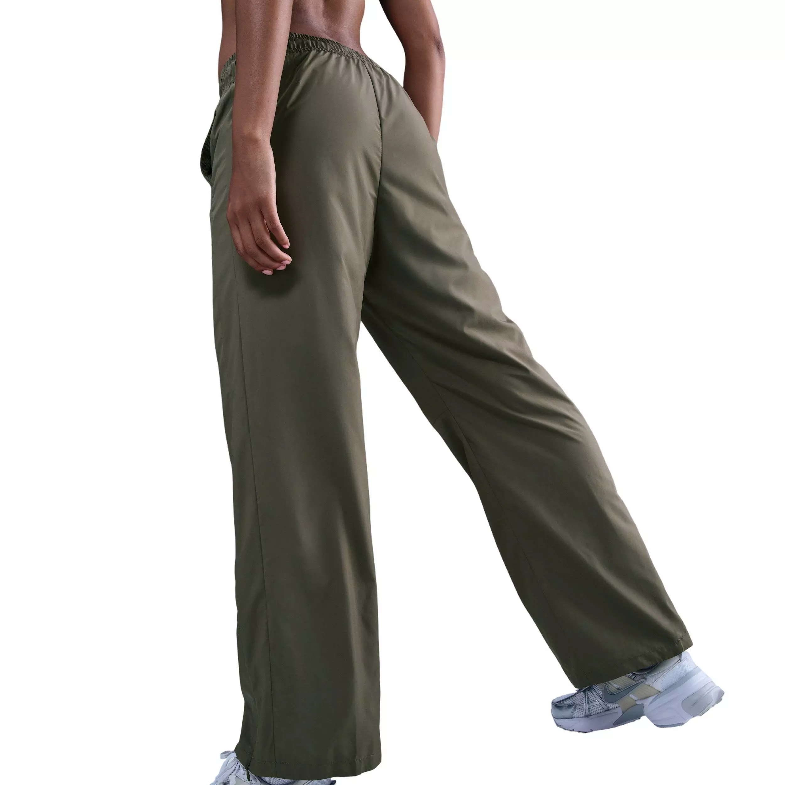 Nike Women's Sportswear Classic Mid-Rise Open-Hem Pants - Green - GREEN