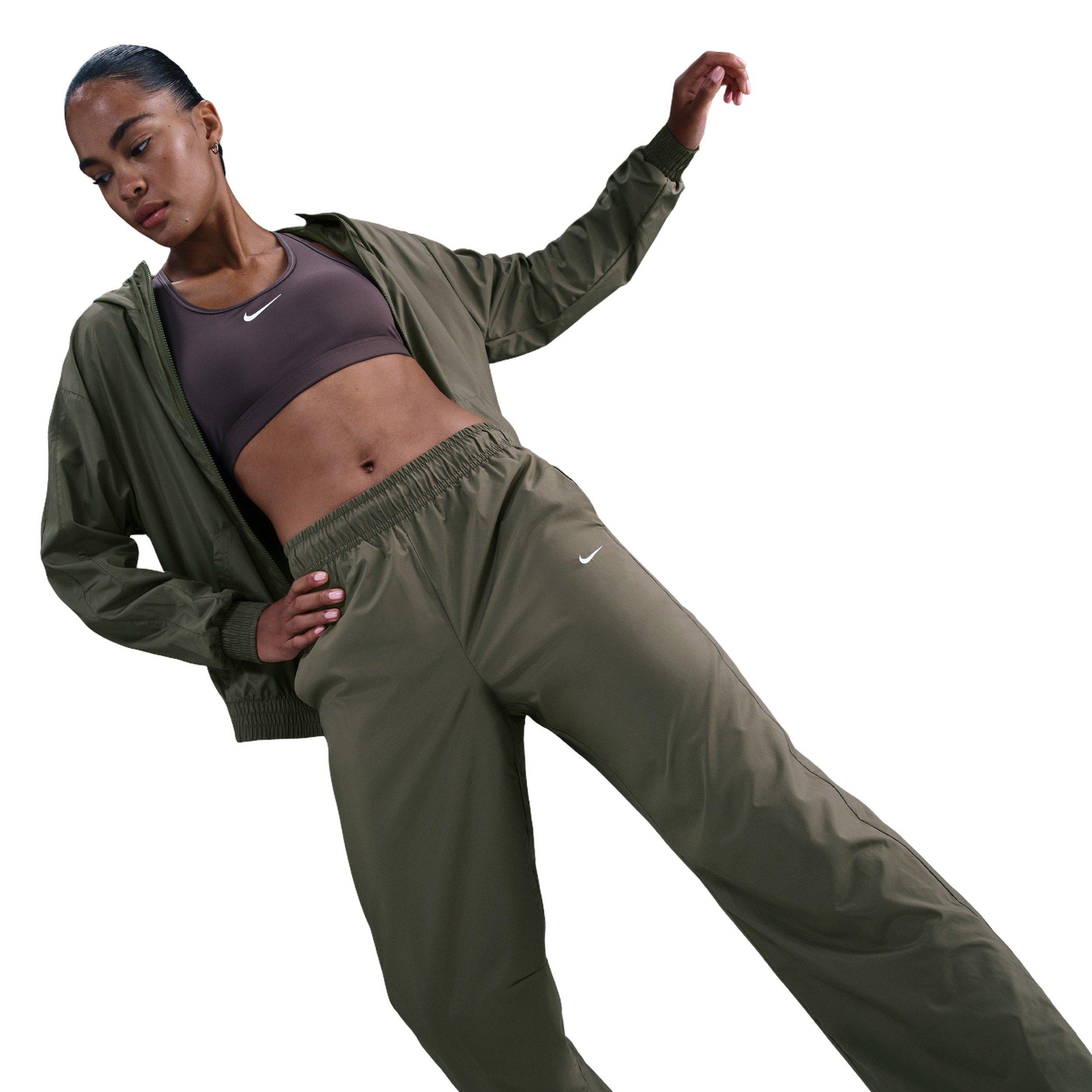 Nike Women's Sportswear Classic Mid-Rise Open-Hem Pants - Green - GREEN Thumbnail View 5