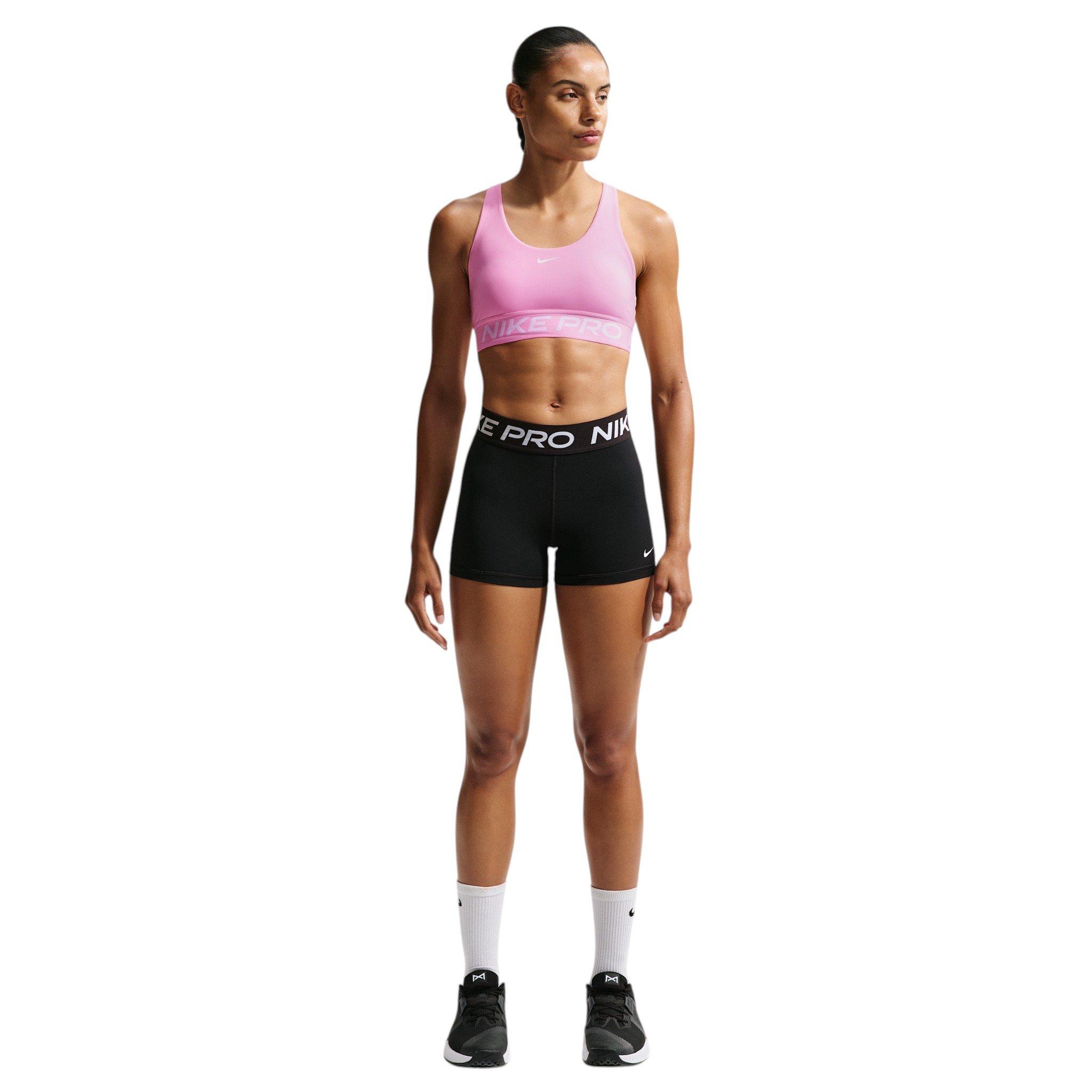 Nike Women's Pro 365 Lt-Support Non-Padded Sports Bra - Pink/White - PINK/WHITE Thumbnail View 4