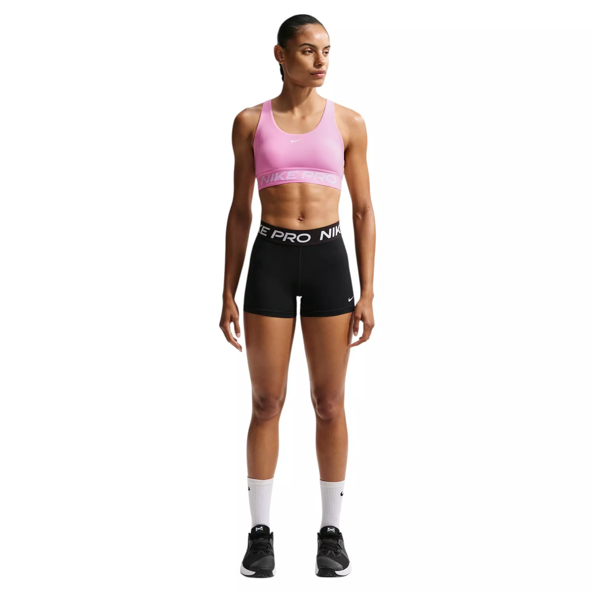 Nike Women's Pro 365 Lt-Support Non-Padded Sports Bra - Pink/White - PINK/WHITE