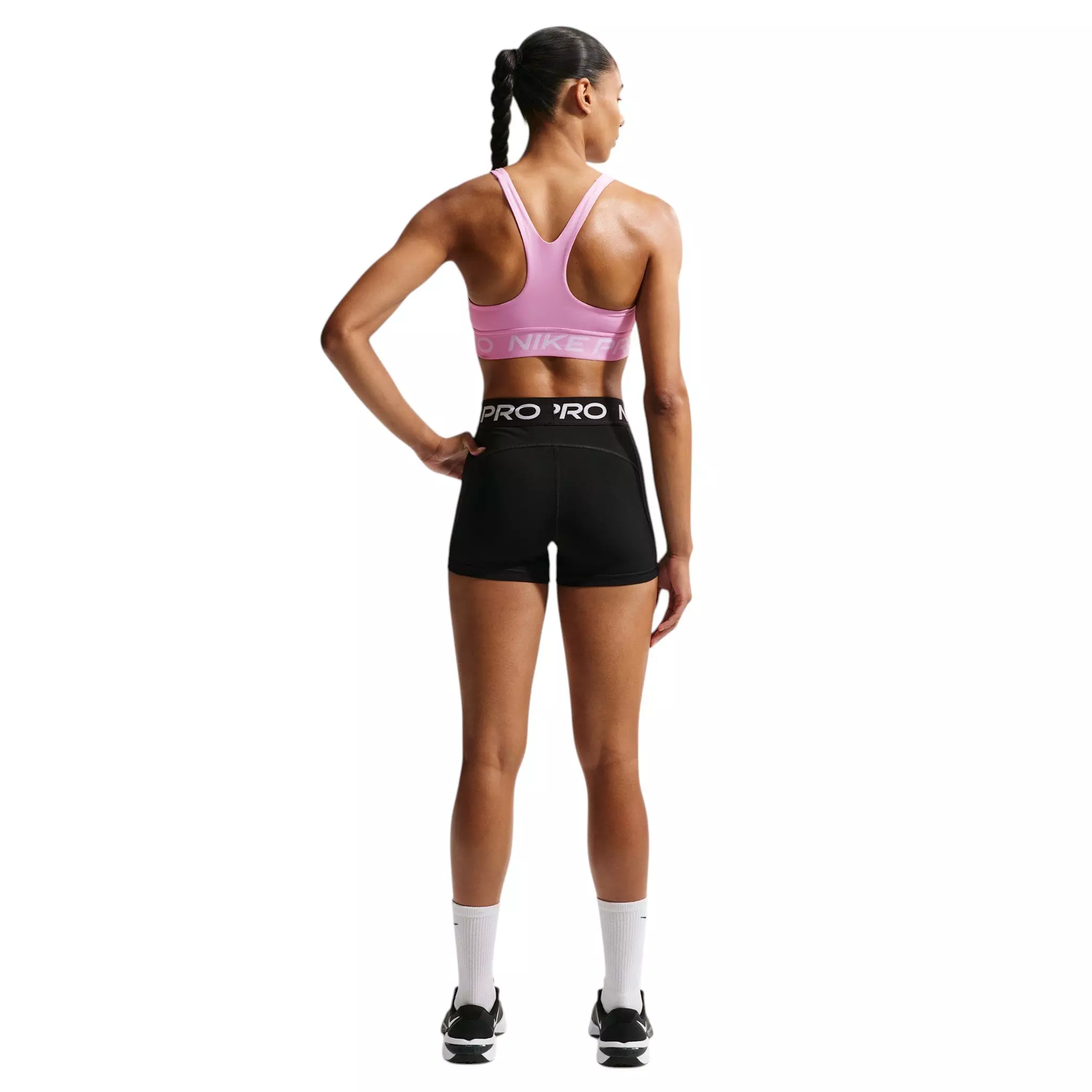 Nike Women's Pro 365 Lt-Support Non-Padded Sports Bra - Pink/White - PINK/WHITE