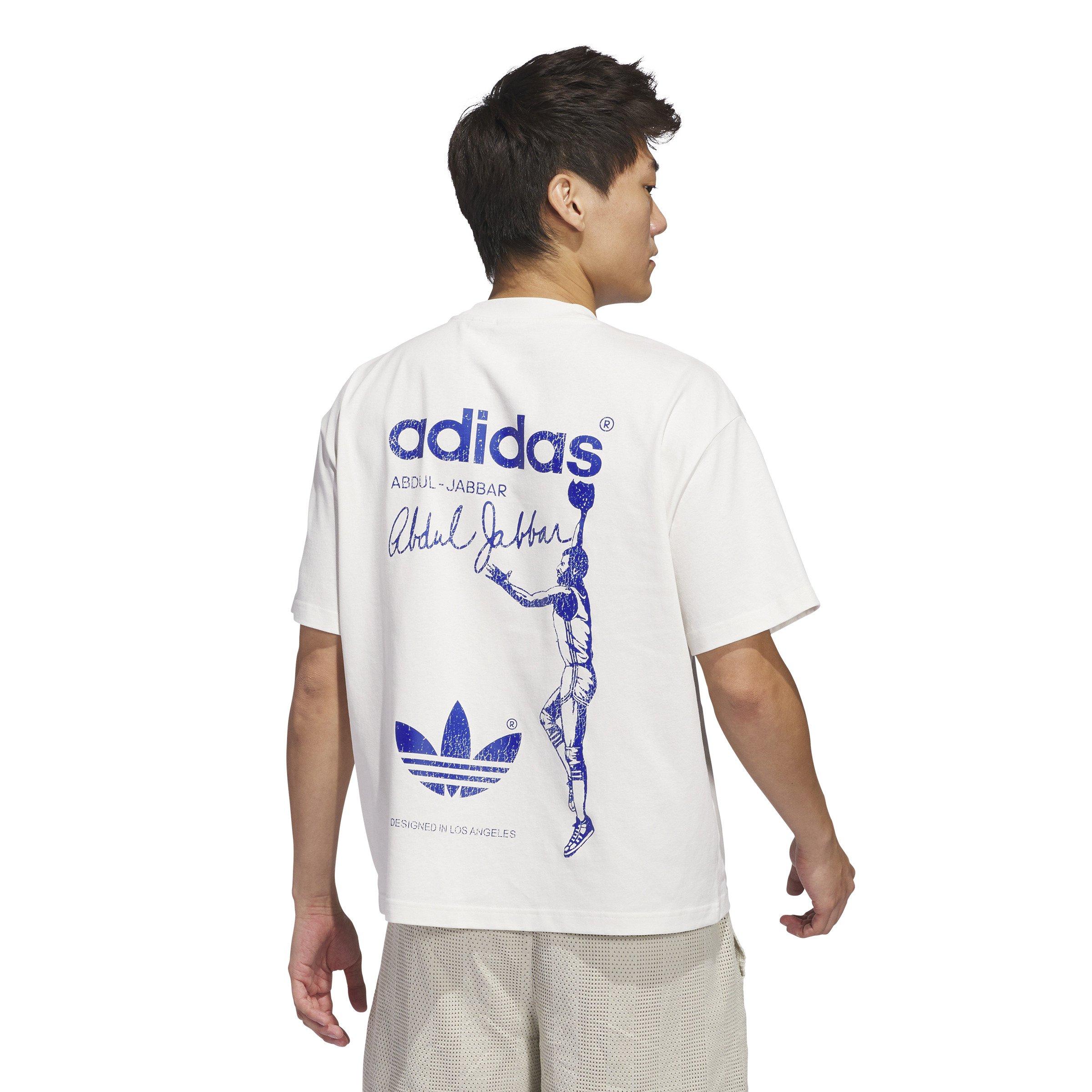 adidas Men's Kareem Skyhook Tee-White - WHITE Thumbnail View 4