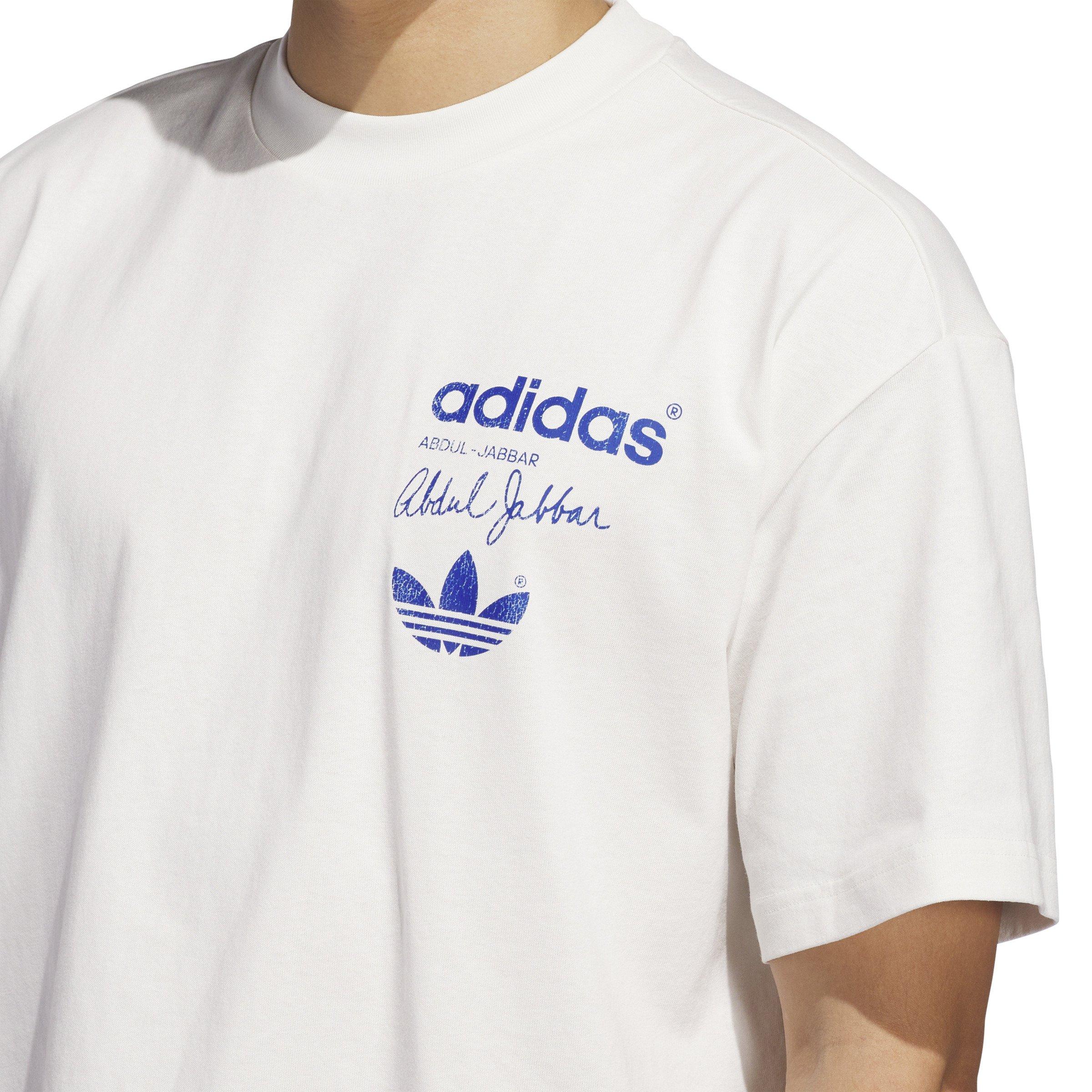adidas Men's Kareem Skyhook Tee-White - WHITE Thumbnail View 5