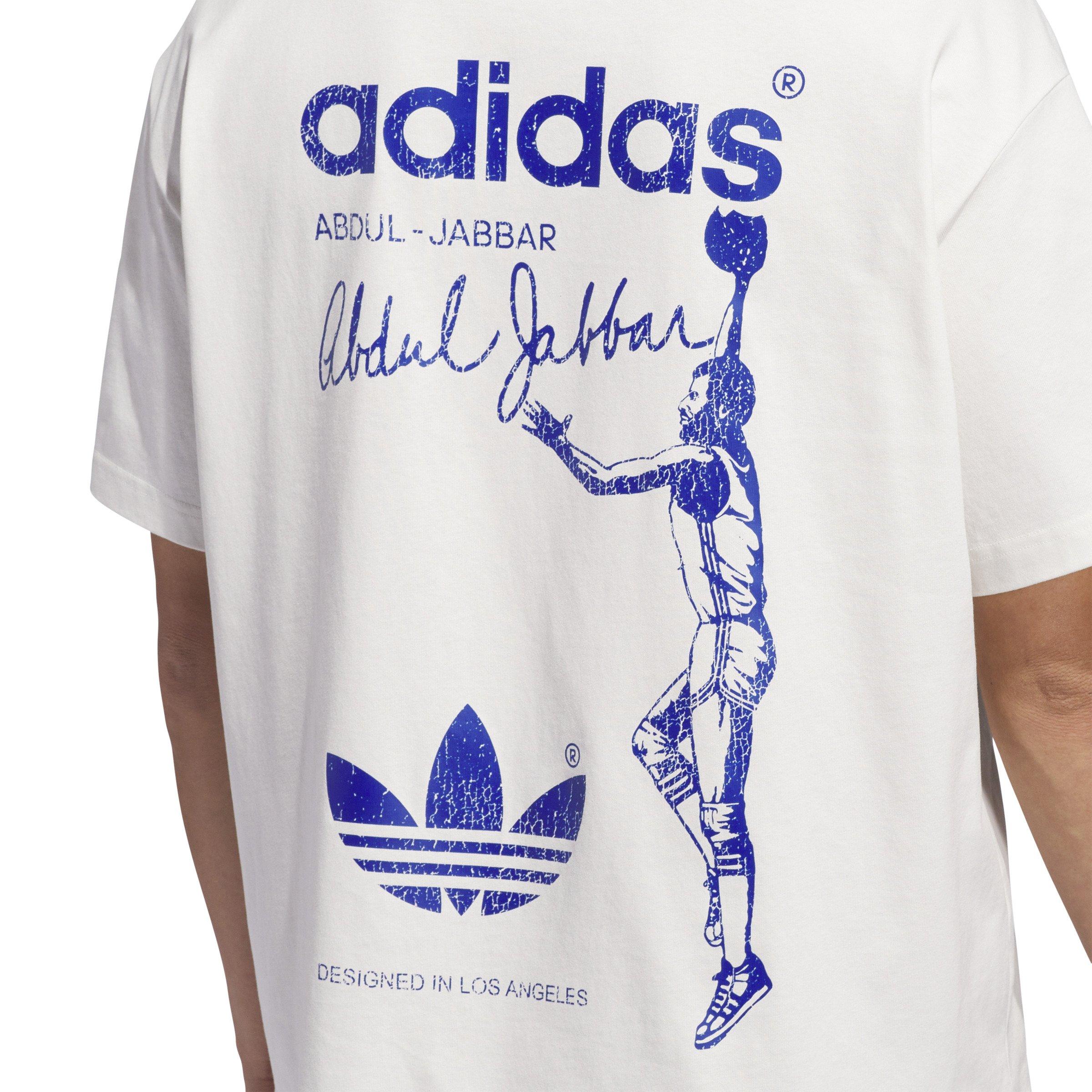 adidas Men's Kareem Skyhook Tee-White - WHITE Thumbnail View 6