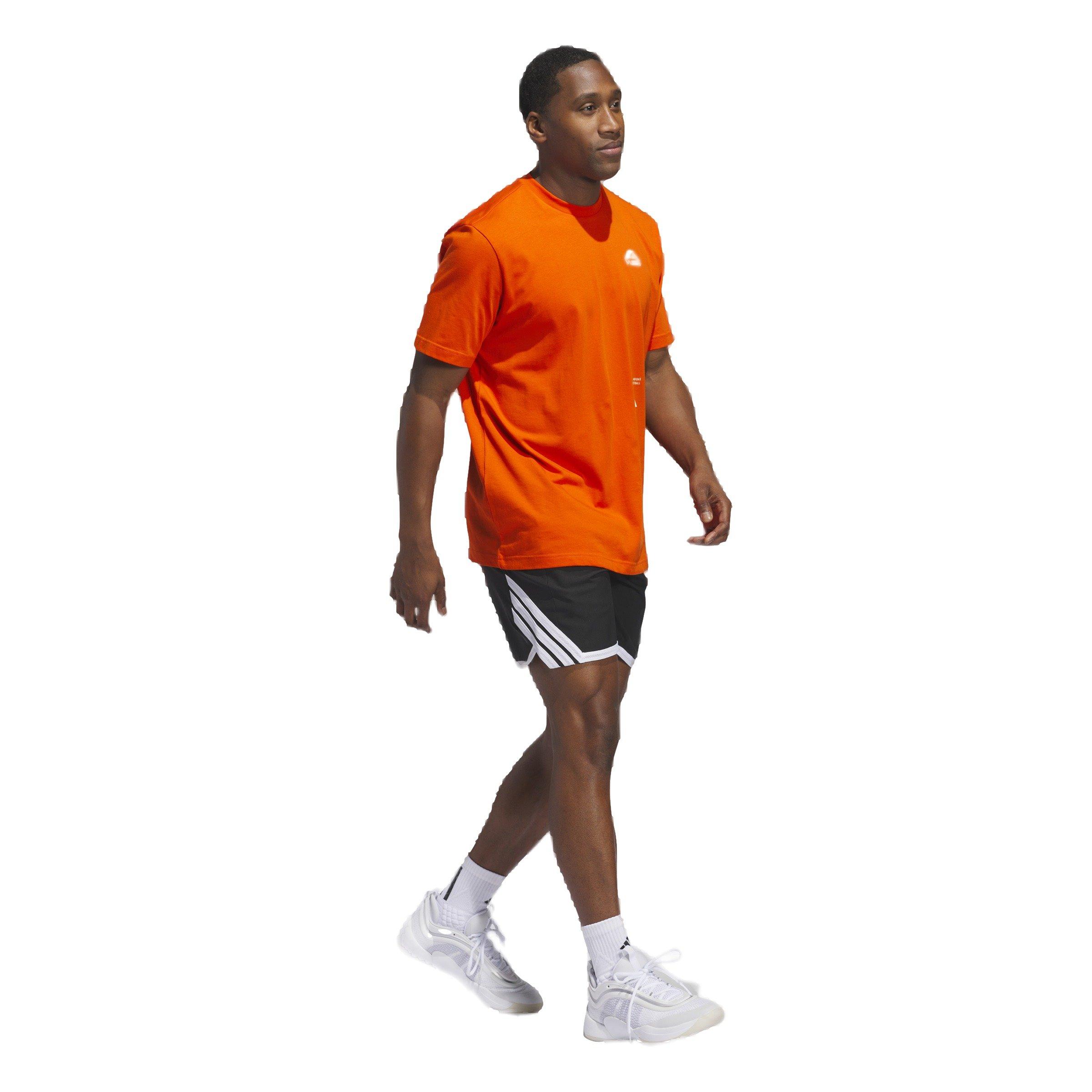 adidas Women's Basketball Graphic Tee-Orange - ORANGE Thumbnail View 5