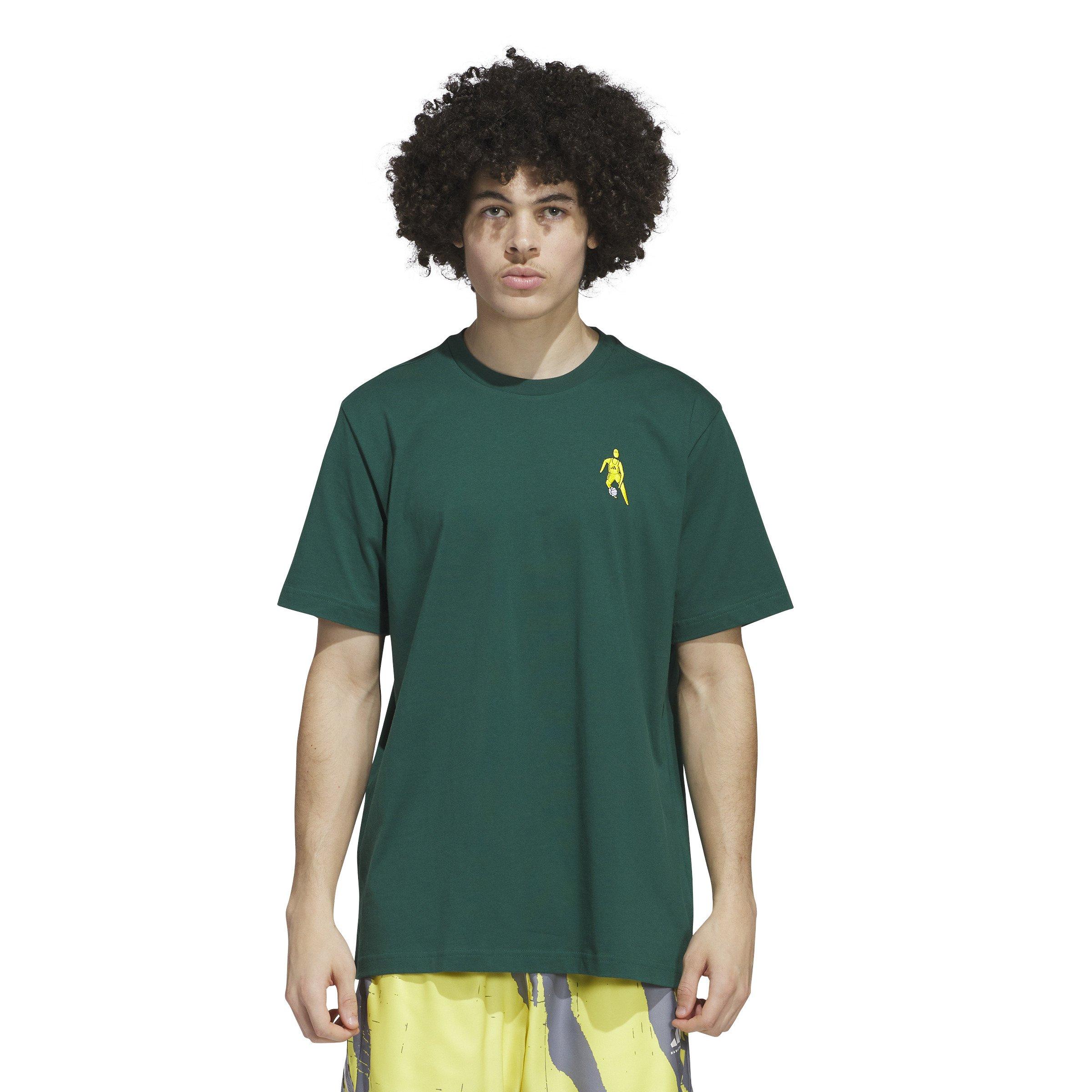 adidas Men's Hoops For All Graphic Tee-Green - GREEN Thumbnail View 1