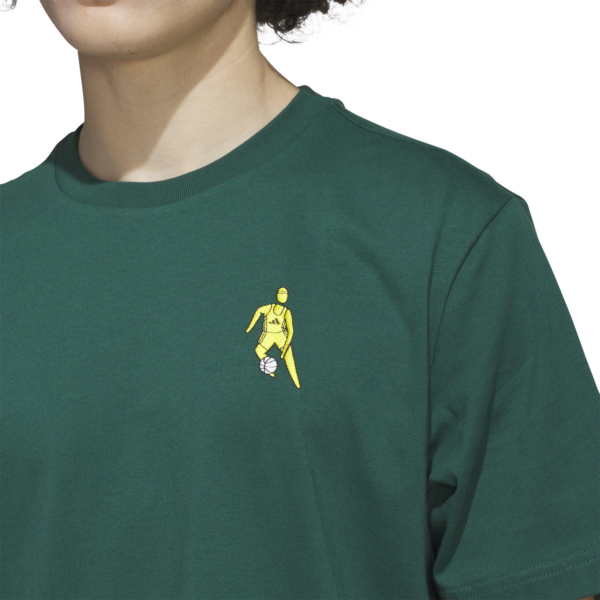 adidas Men's Hoops For All Graphic Tee-Green - GREEN Thumbnail View 4