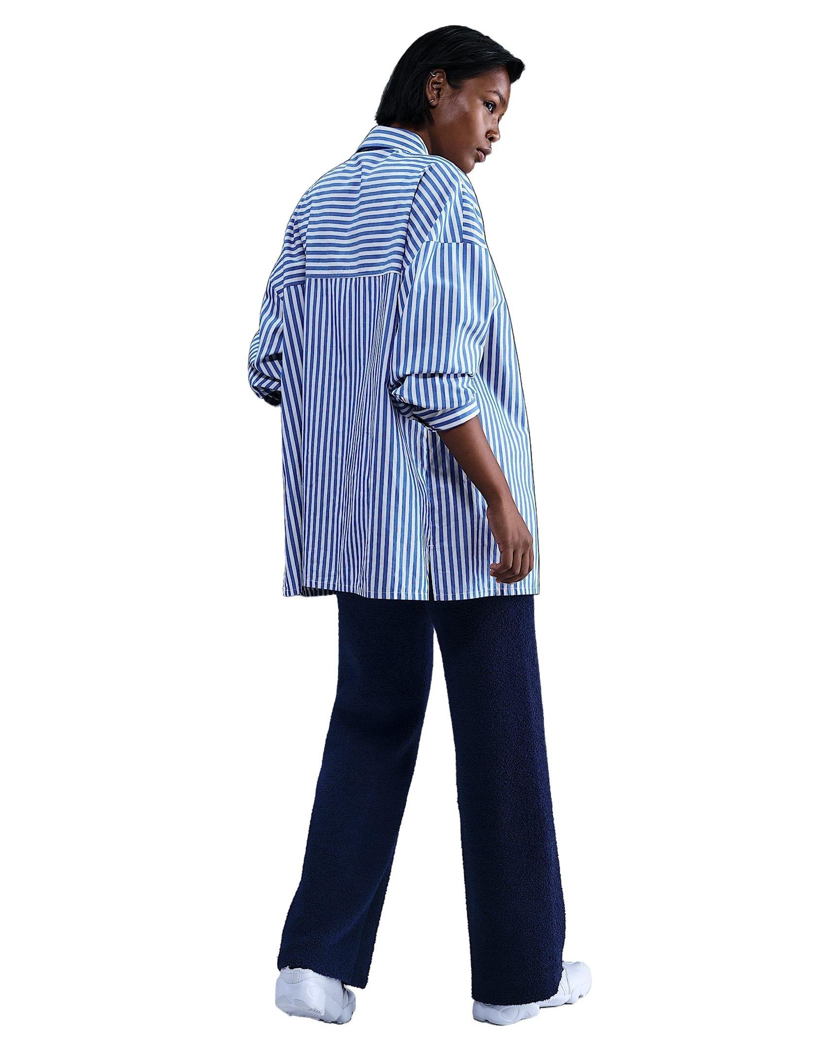 Nike Women's Sportswear Phoenix Cozy Boucl&eacute; Slim Knit Pants - Blue - BLUE Thumbnail View 2