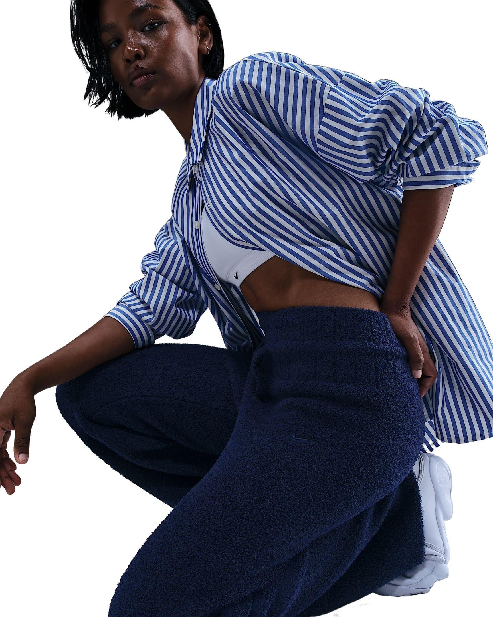 Nike Women's Sportswear Phoenix Cozy Boucl&eacute; Slim Knit Pants - Blue - BLUE Thumbnail View 5