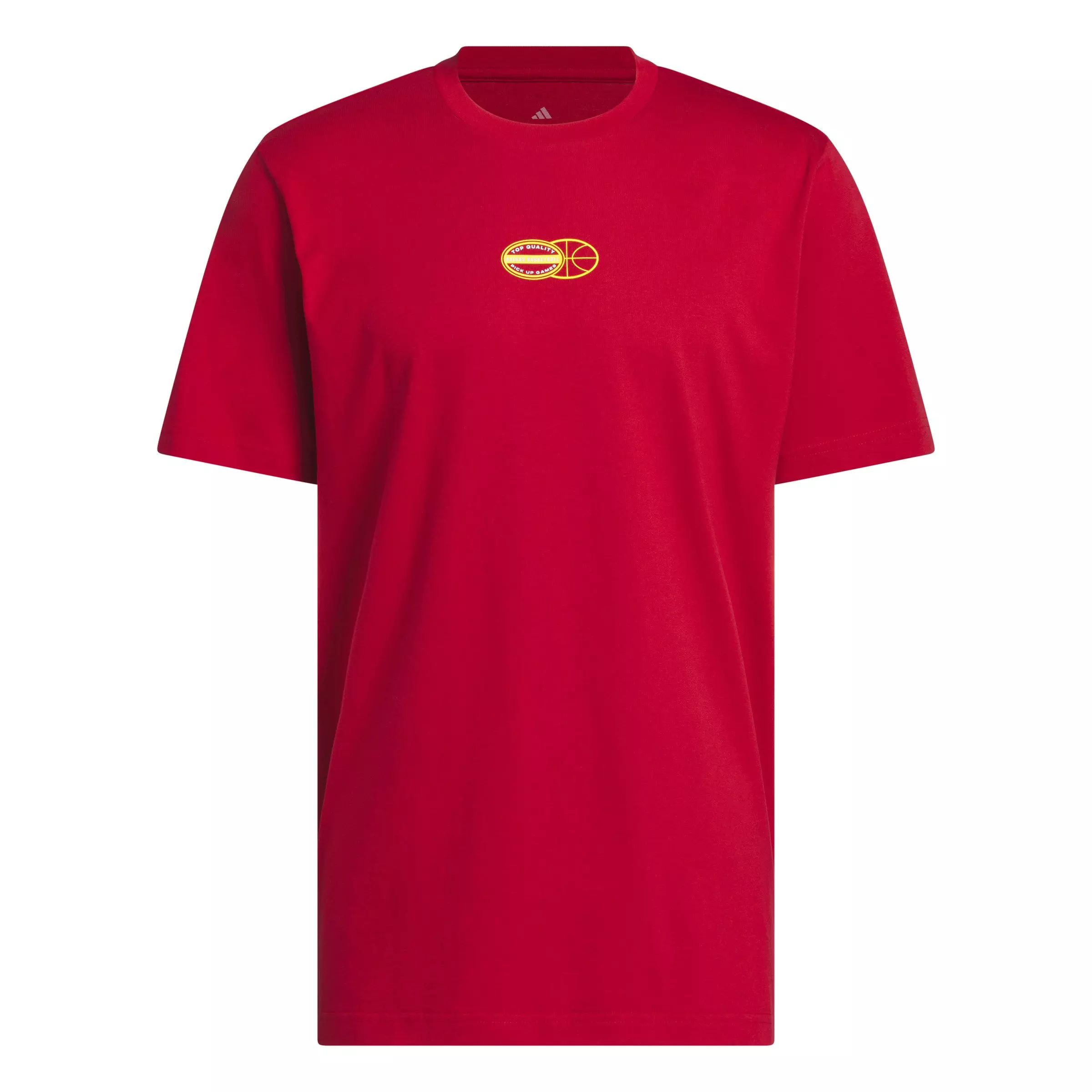 adidas Men's Pick-Up Game Graphic Tee-Red - RED