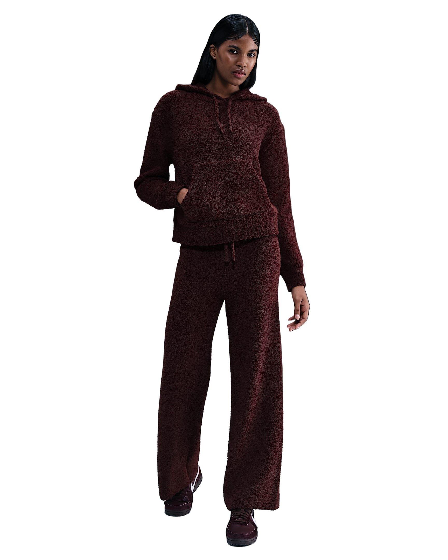 Nike Women's Sportswear Phoenix Cozy Boucl&eacute; Slim Knit Pants - Red - RED Thumbnail View 1