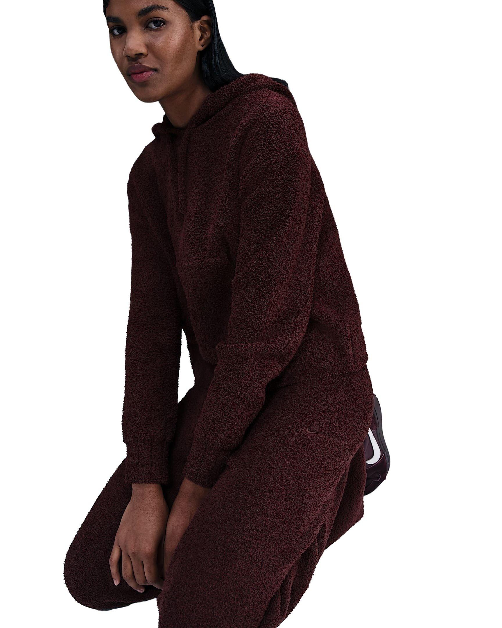 Nike Women's Sportswear Phoenix Cozy Boucl&eacute; Slim Knit Pants - Red - RED Thumbnail View 5