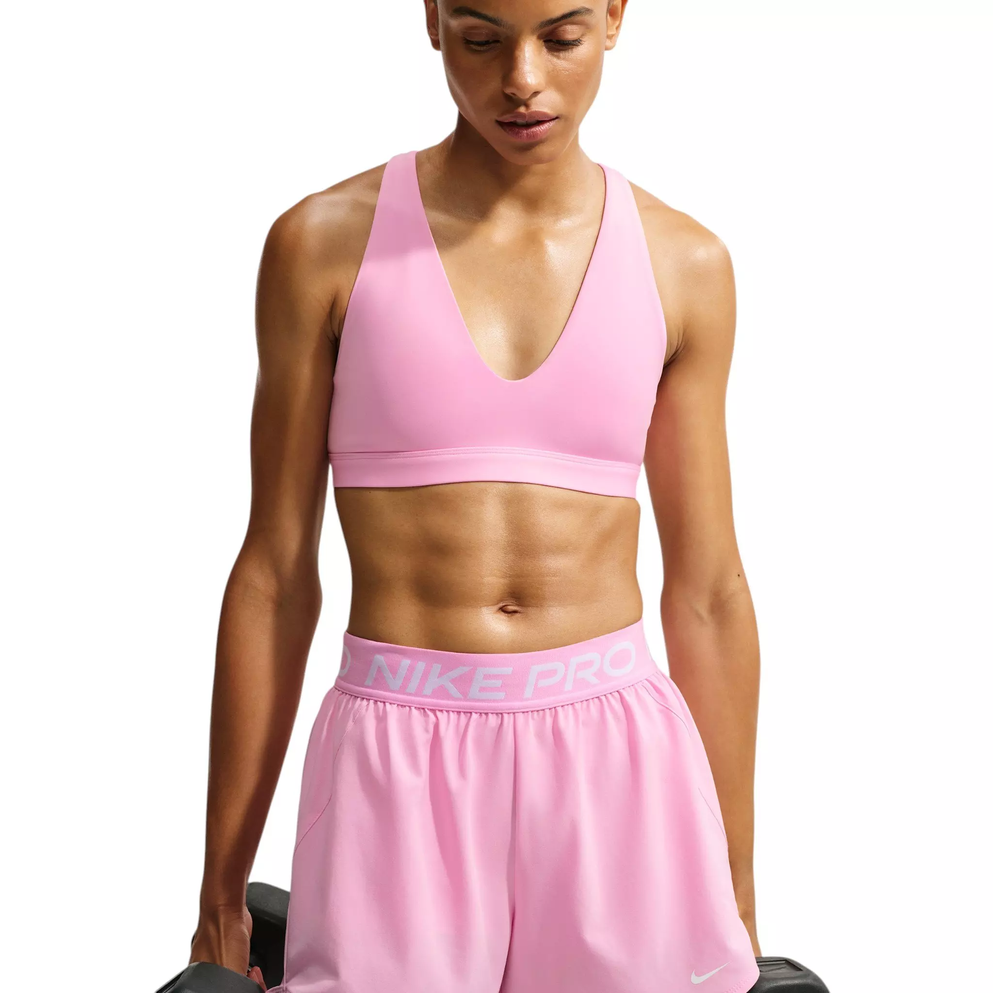 Nike Women's Indy Lt-Support Strappy Sports Bra - Pink - PINK